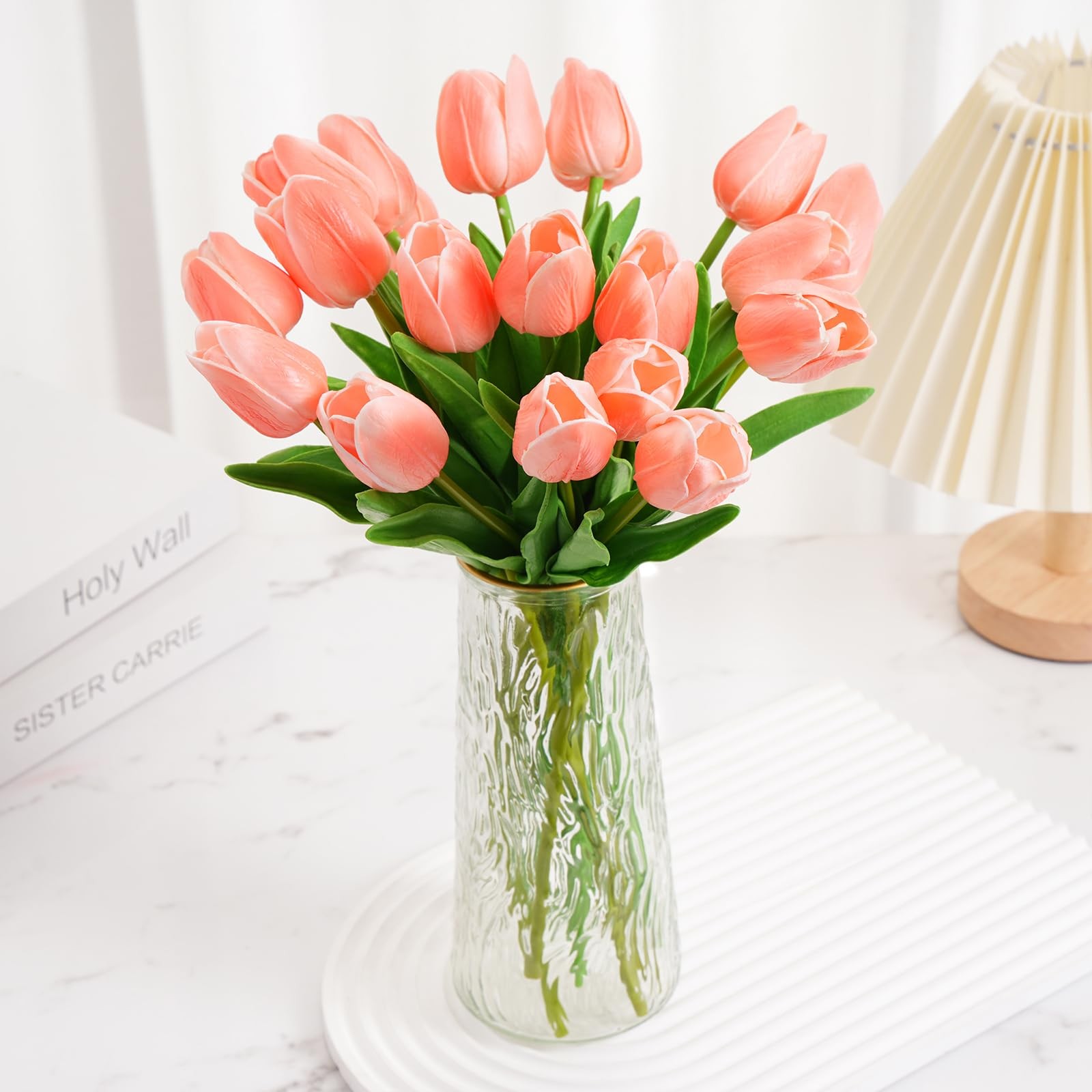 Artificial Tulips Flowers, 20 Pcs Real Touch Latex Fake Tulips for Christmas …