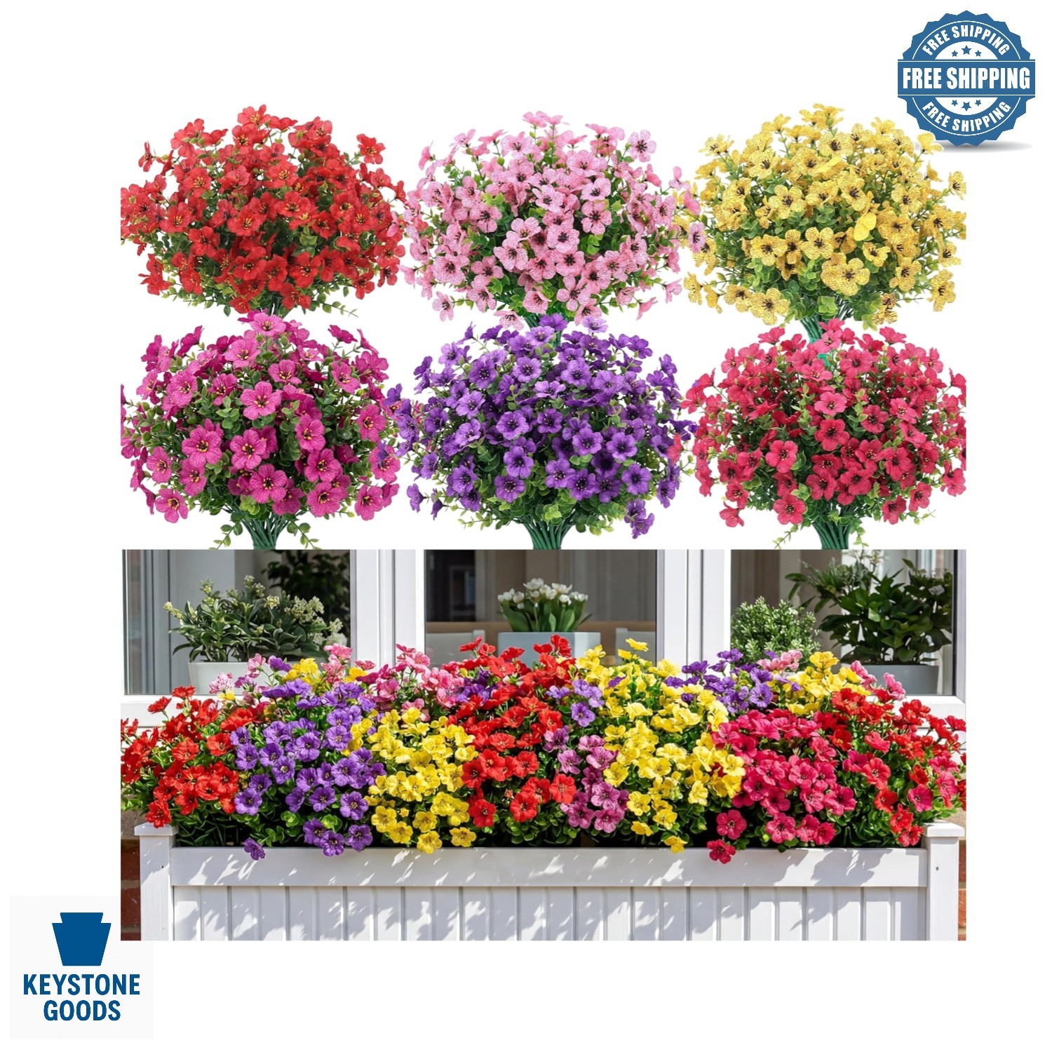 24Pcs Multicolor Outdoor Indoor Artificial Daisy Flowers for Home & Garden Decor