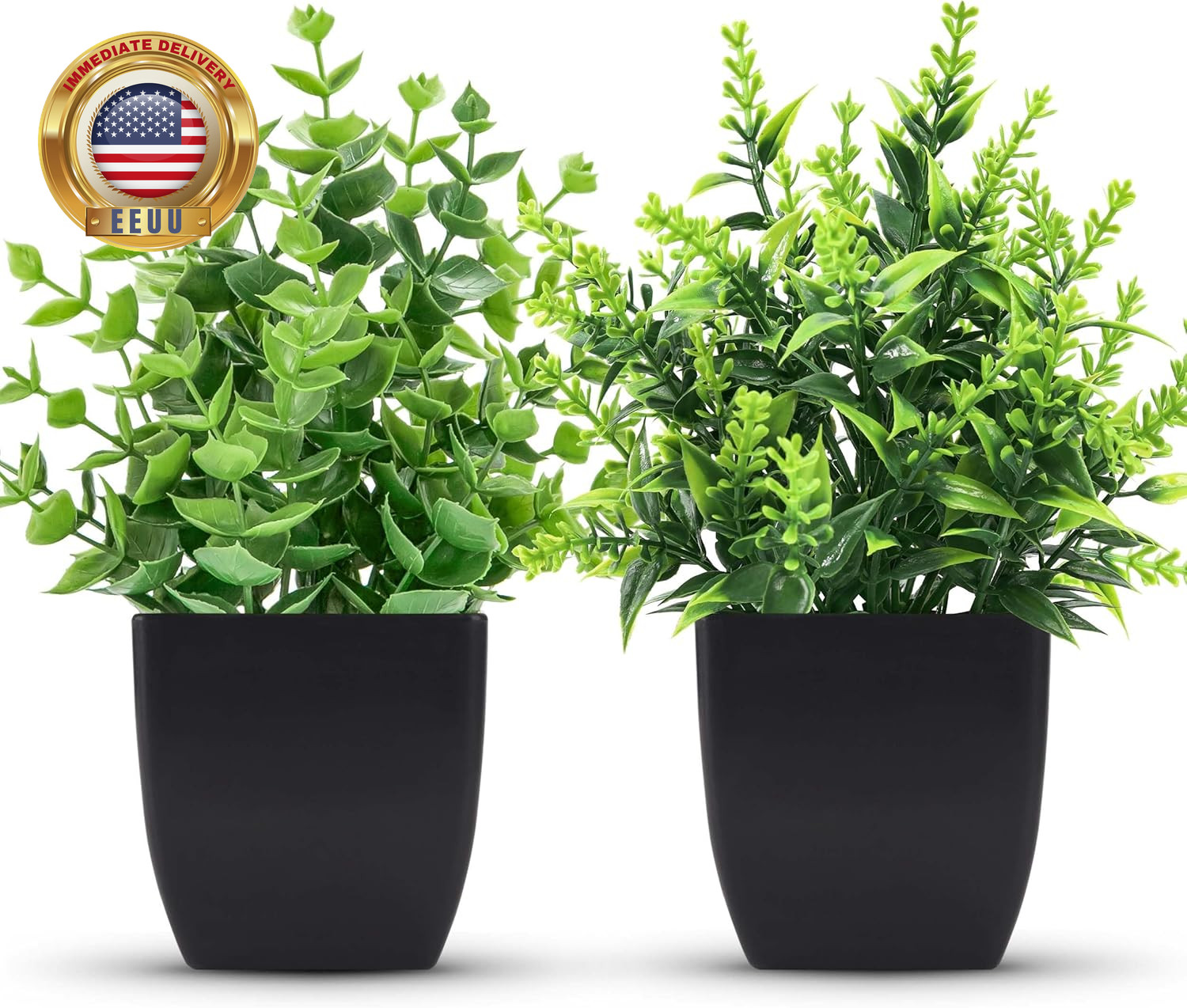 2 Pack Small Fake Plants Black Bathroom Accessories for Home Bedroom Bathroom Ki