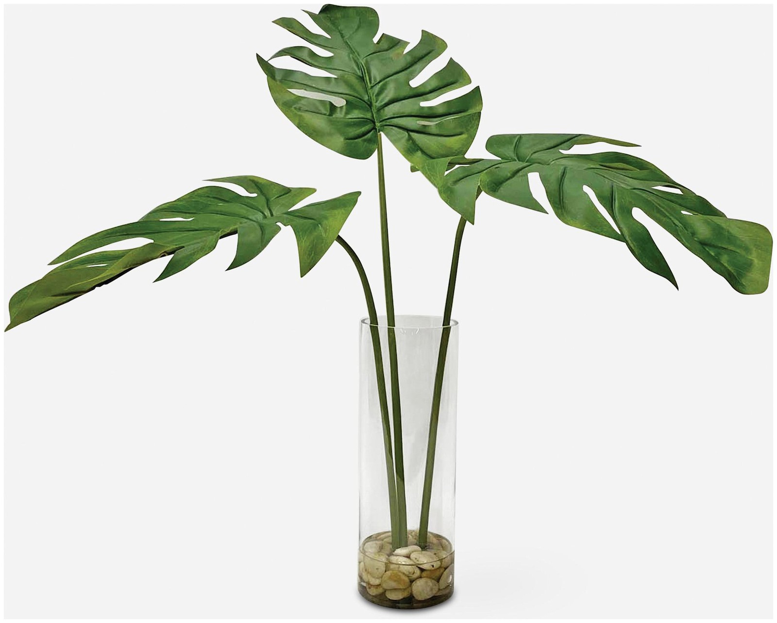 Uttermost 60181 Ibero 30″ Tall Glass and Stone Faux Flora Planter – Clear