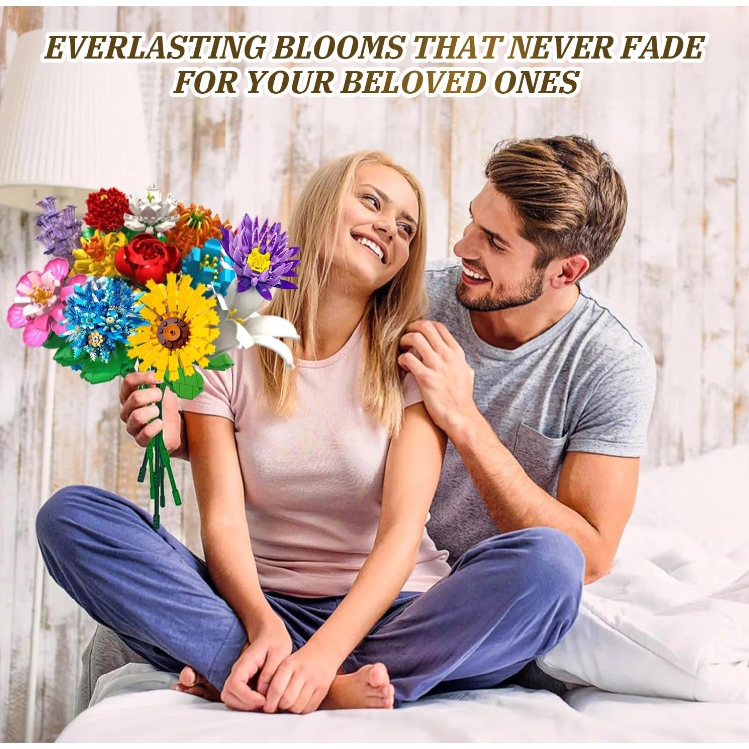 12 Kinds of Flowers Bouquet Building Set,Gifts Ideal for 6+ Women Girls, No Vase