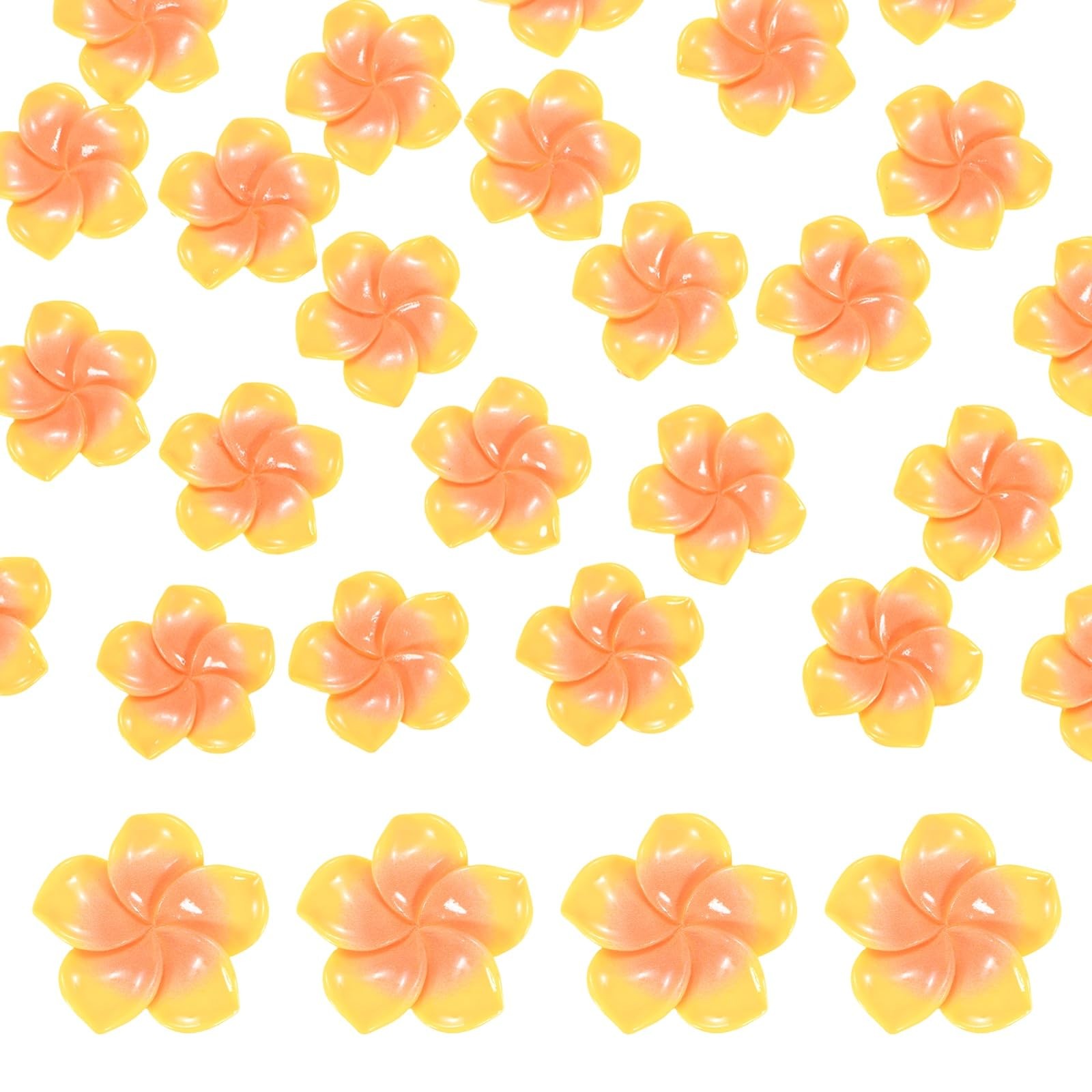 20-Pack Resin Flowers, 0.98inch/2.5cm Artificial Plumeria Flowers Flatback Mi…