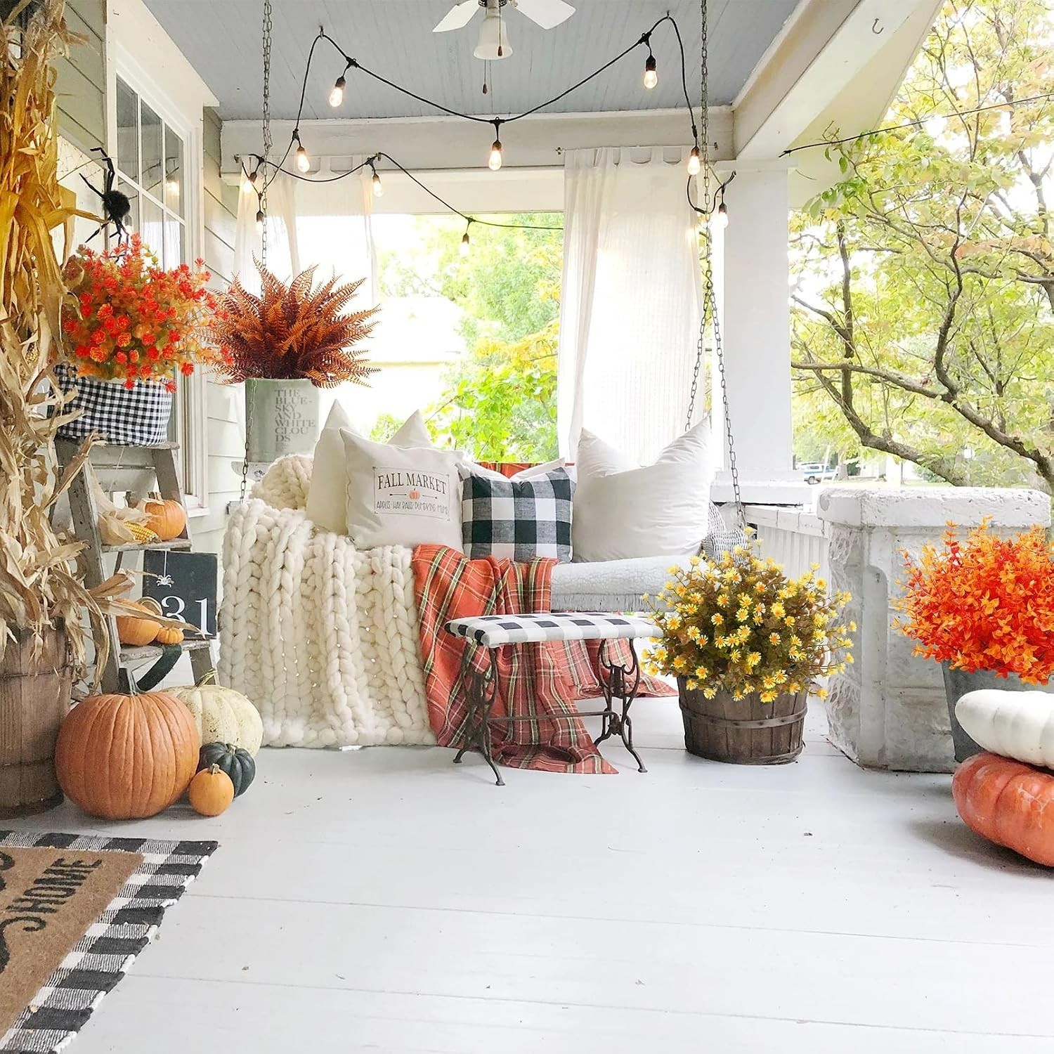 Artificial Fall Flower Collection – 24 Bundles of Colorful Seasonal Charm