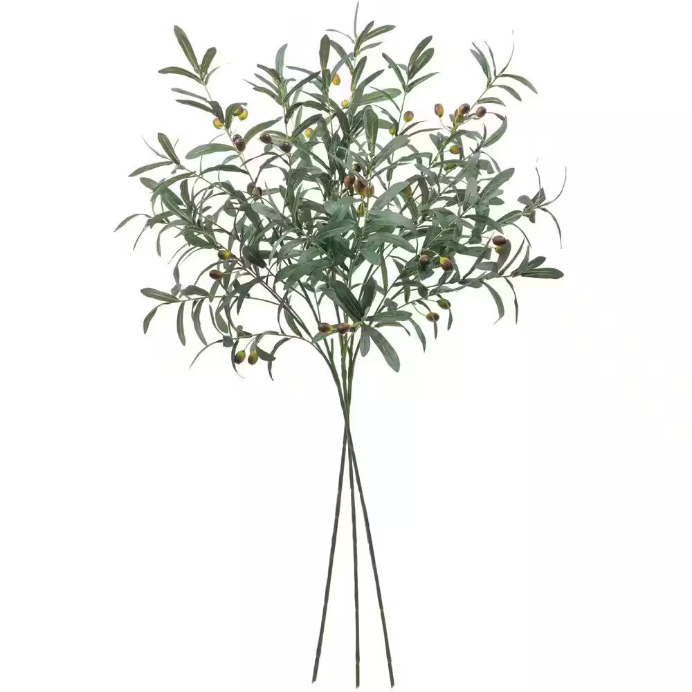 3.3 Ft. 3-Pieces Artificial Olive Tree Branches Faux Olive Leaves Plant Greenery