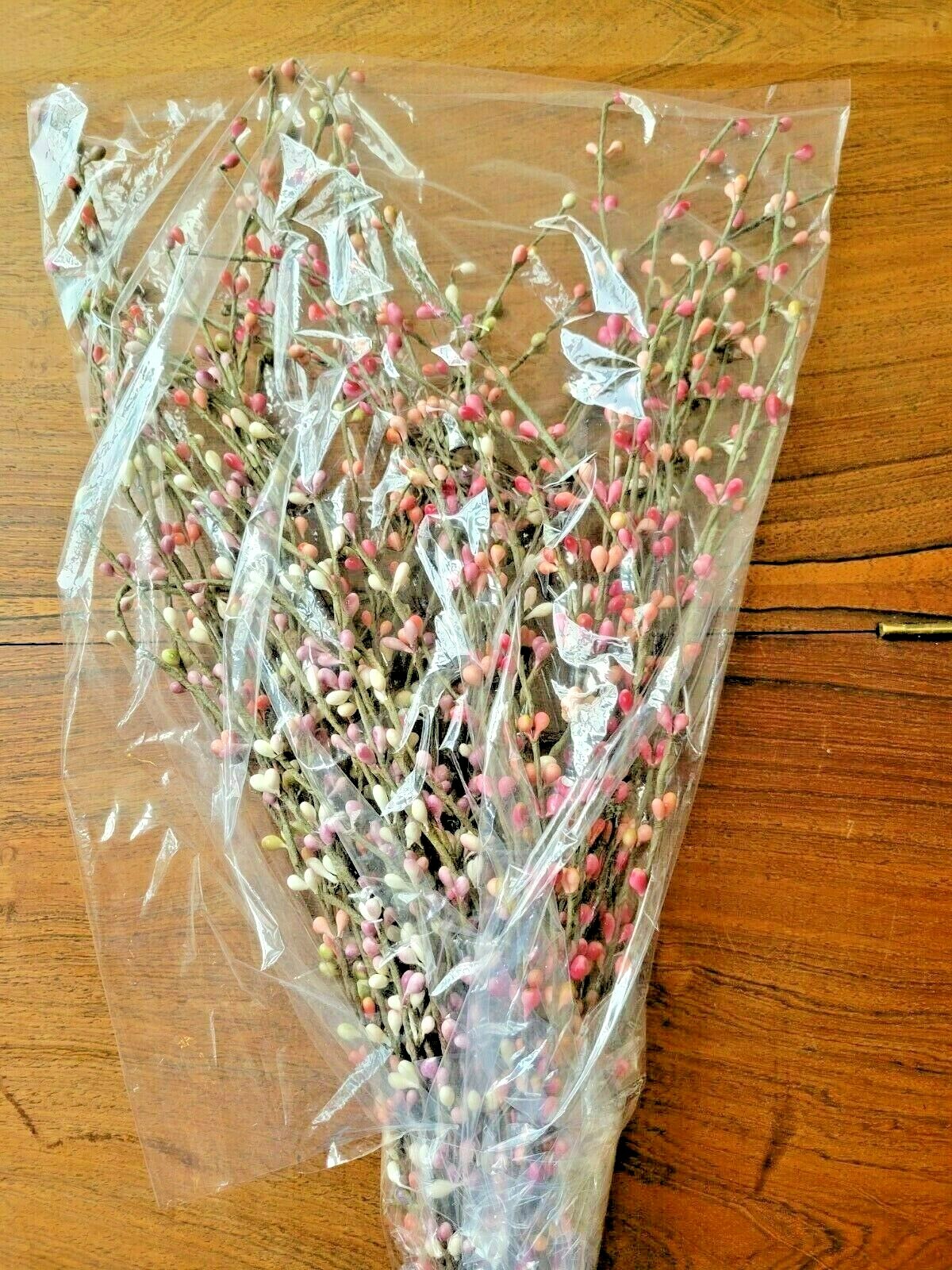 Set of Three (3) Artificial Pink 20 Branch Ea. Stem Berries Arrangement (NWOT)