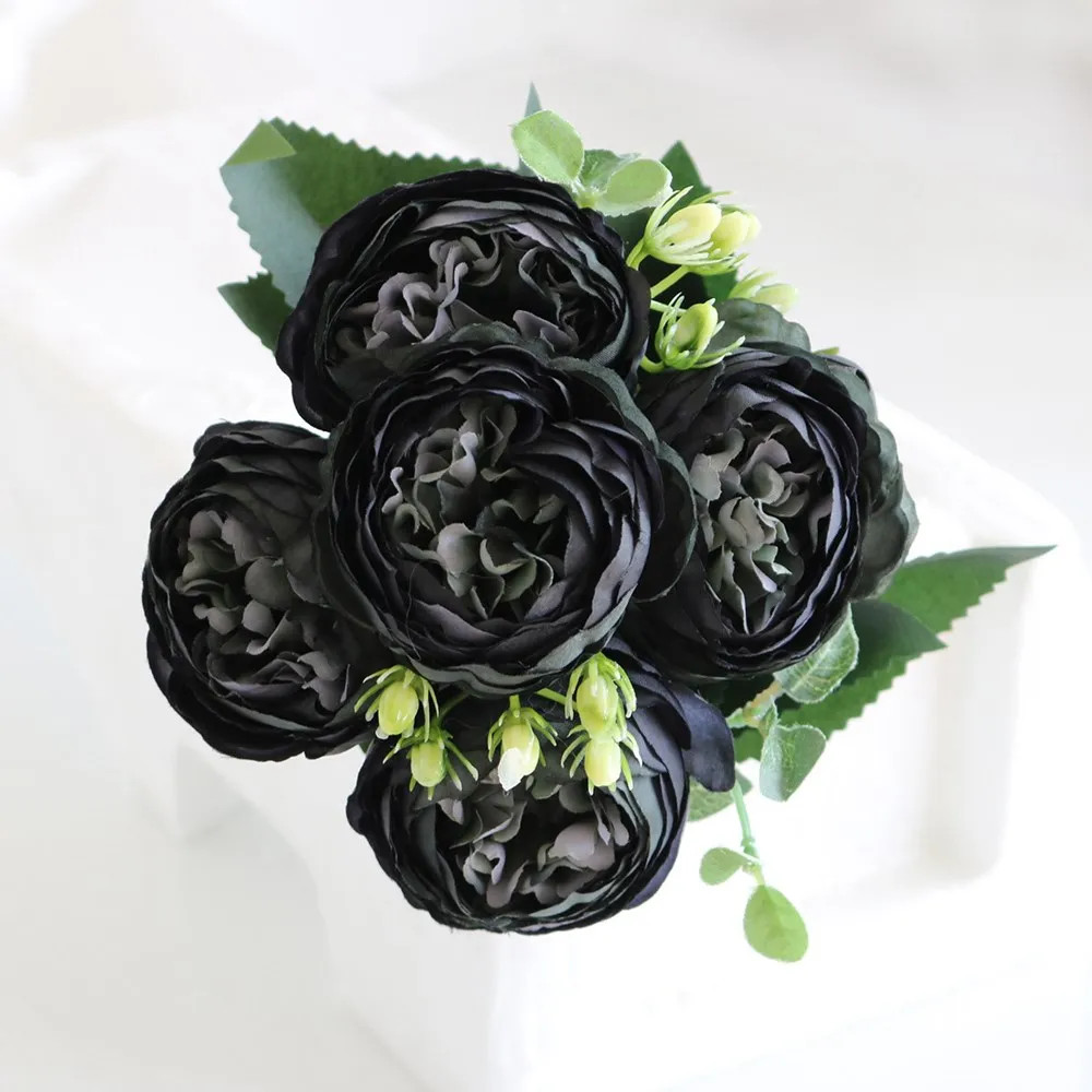 30CM Silk Peony Fake Roses Artificial Flowers Bridal Bouquet Home Wedding Decor