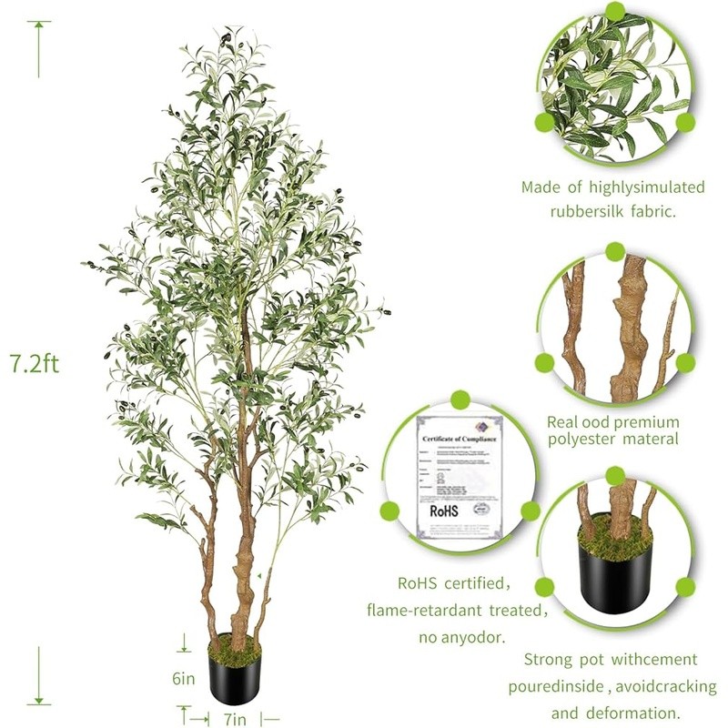 Realistic Artificial Olive Tree Indoor Outdoor Decor Maintenance Free Durable US