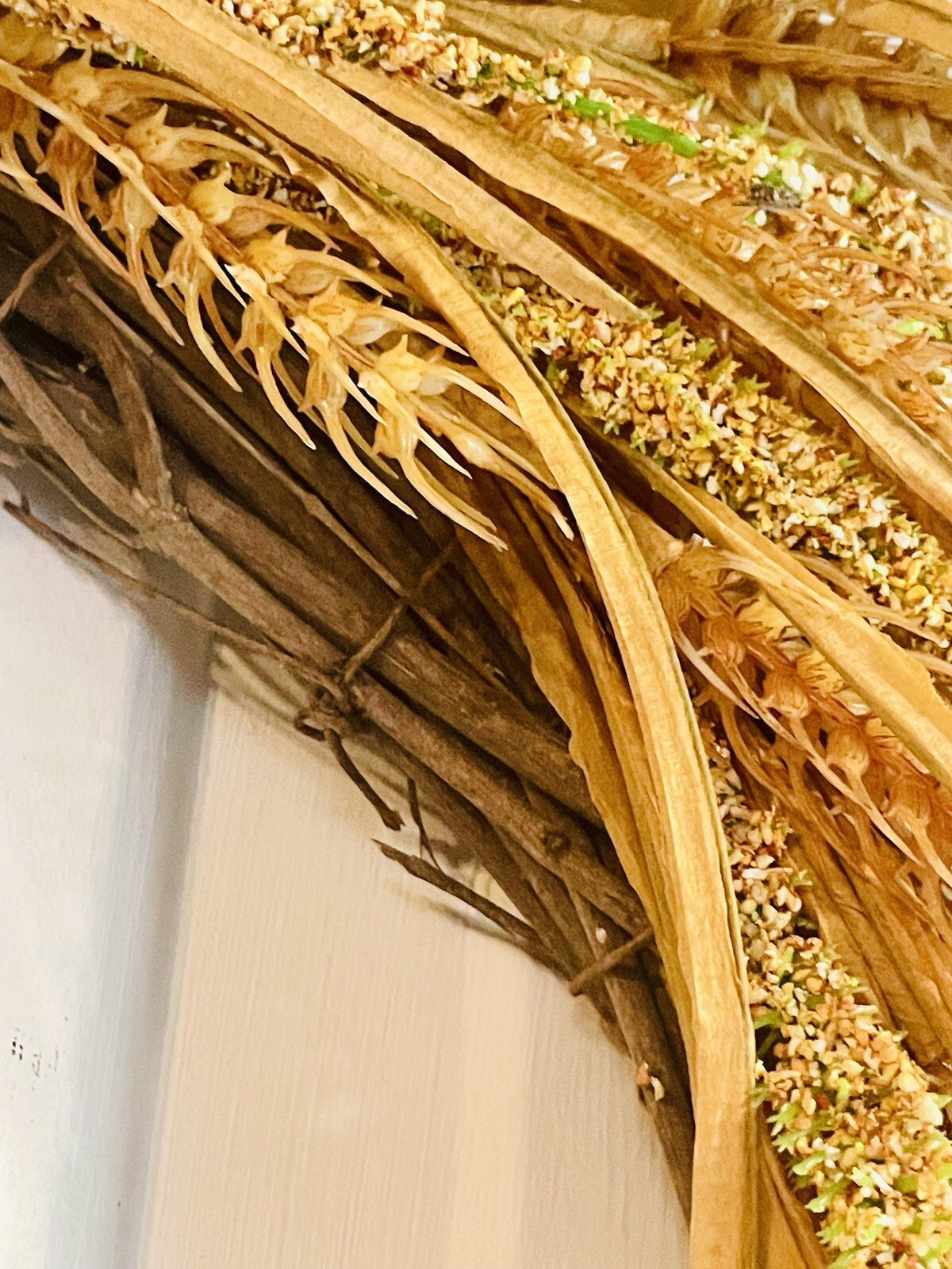Wheat And Dried Grass Wreath Primitive Country Farmhouse