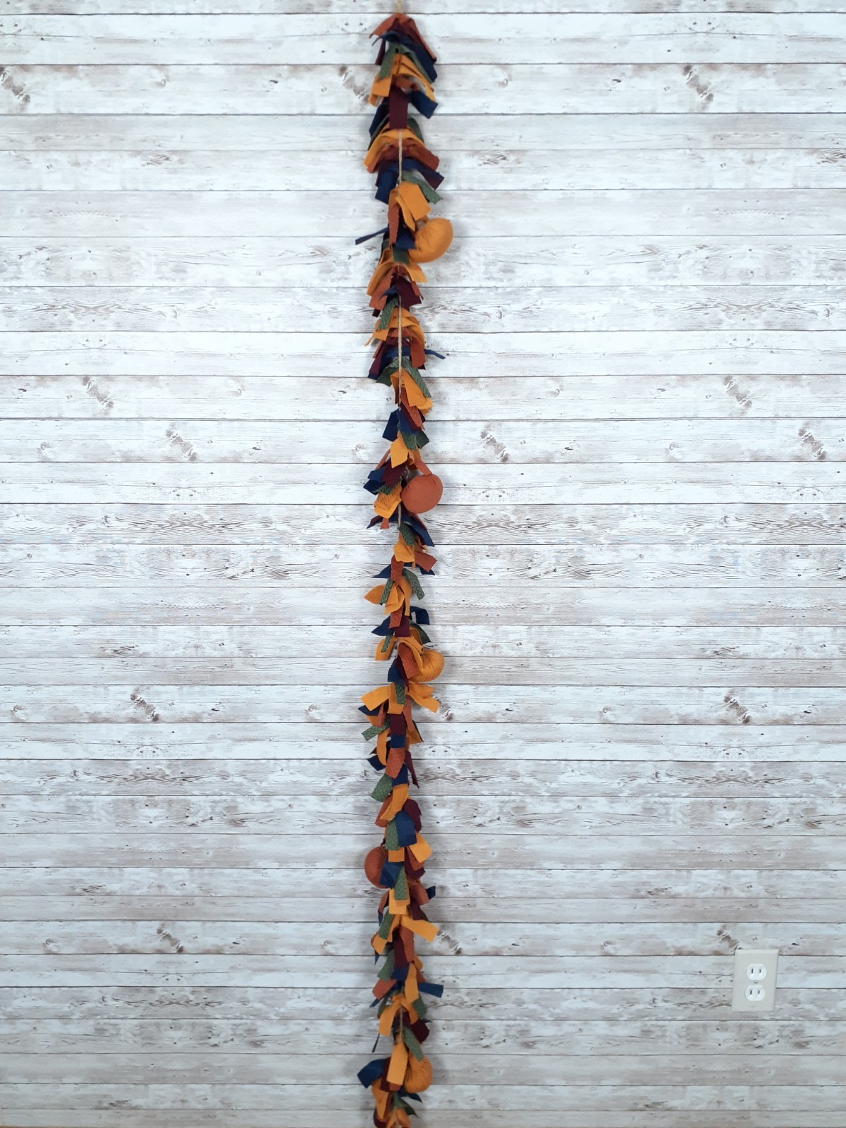 Ashland Fall Fabric Garland 6 ft Pumpkins Felt Autumn