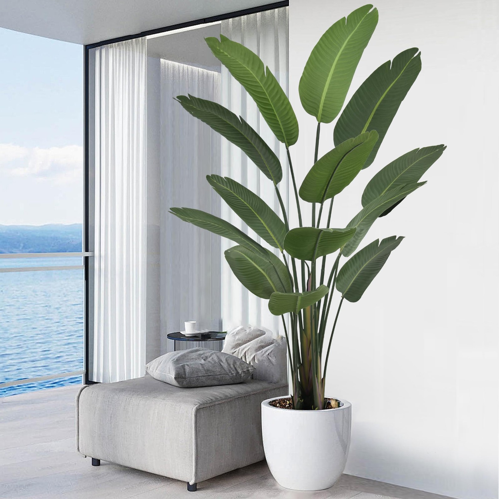 6FT Artificial Bird of Paradise Plant (72in) Tall Faux Tree with Realistic 13…