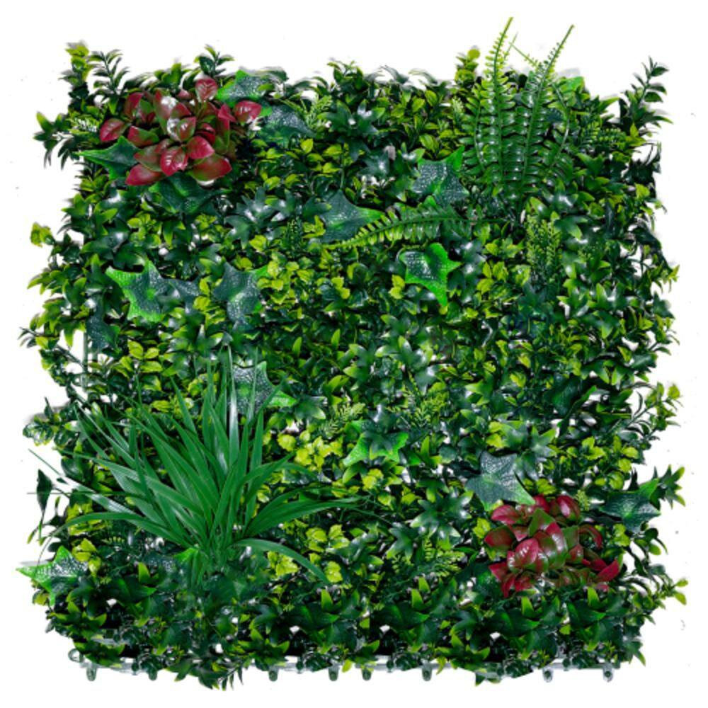 20In.Outdoor Green Artificial Grass Boxwood Panel 20-Piece Grass Backdrop Wall P