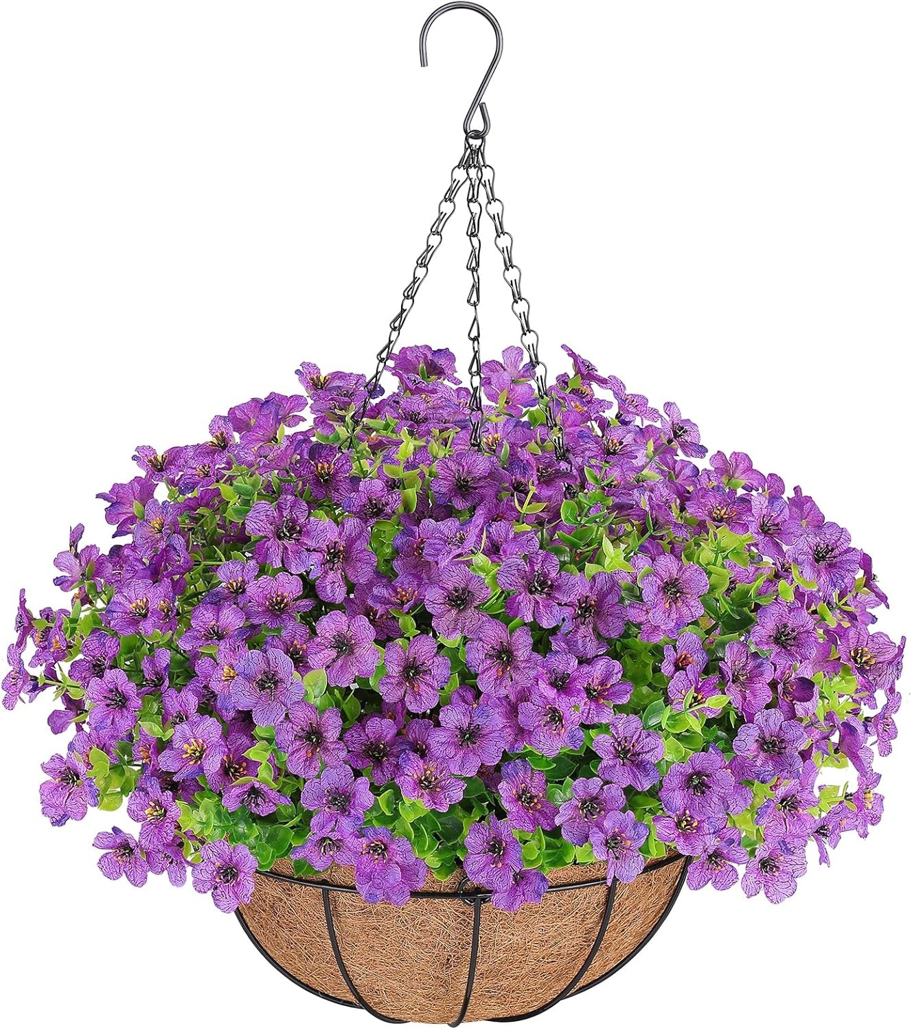 Artificial Flowers Hanging Plants in Basket,Artificial Hanging Flowers for Sp…