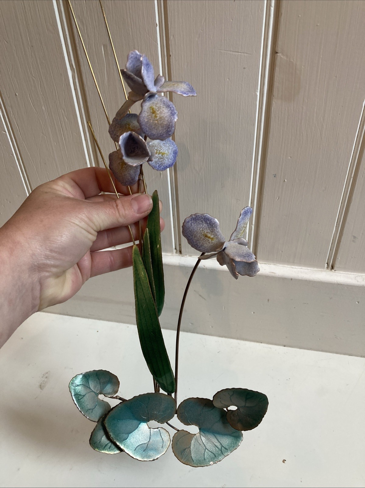 Bovana Of Cheshire USA Purple Iris Wall Hanging