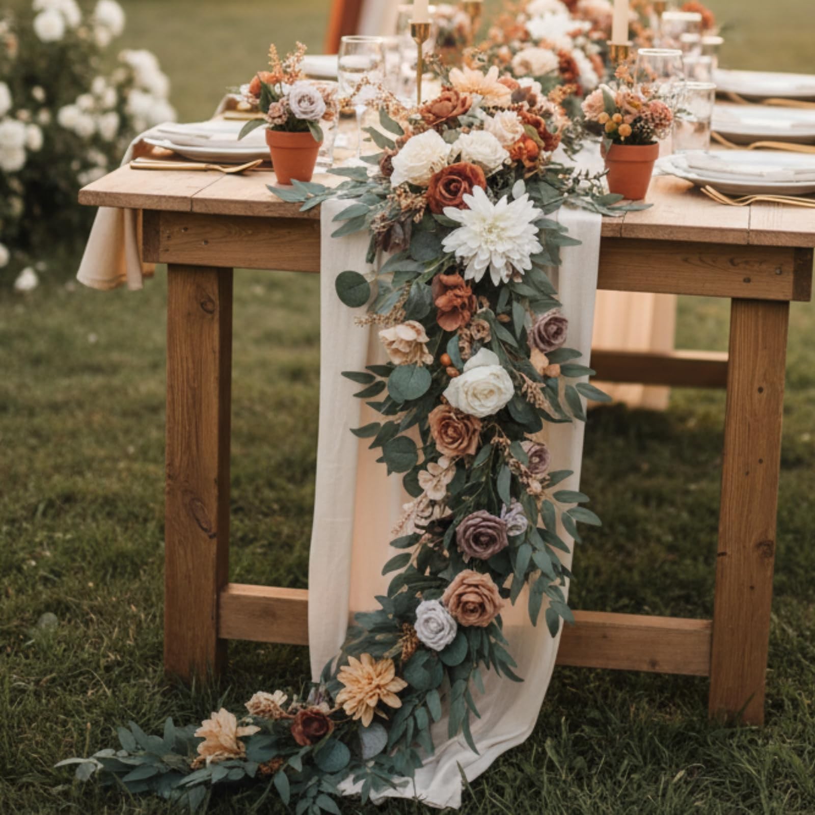 12ft Terracotta Wedding Arch Garland Burnt Orange Artificial Garland Extra Long