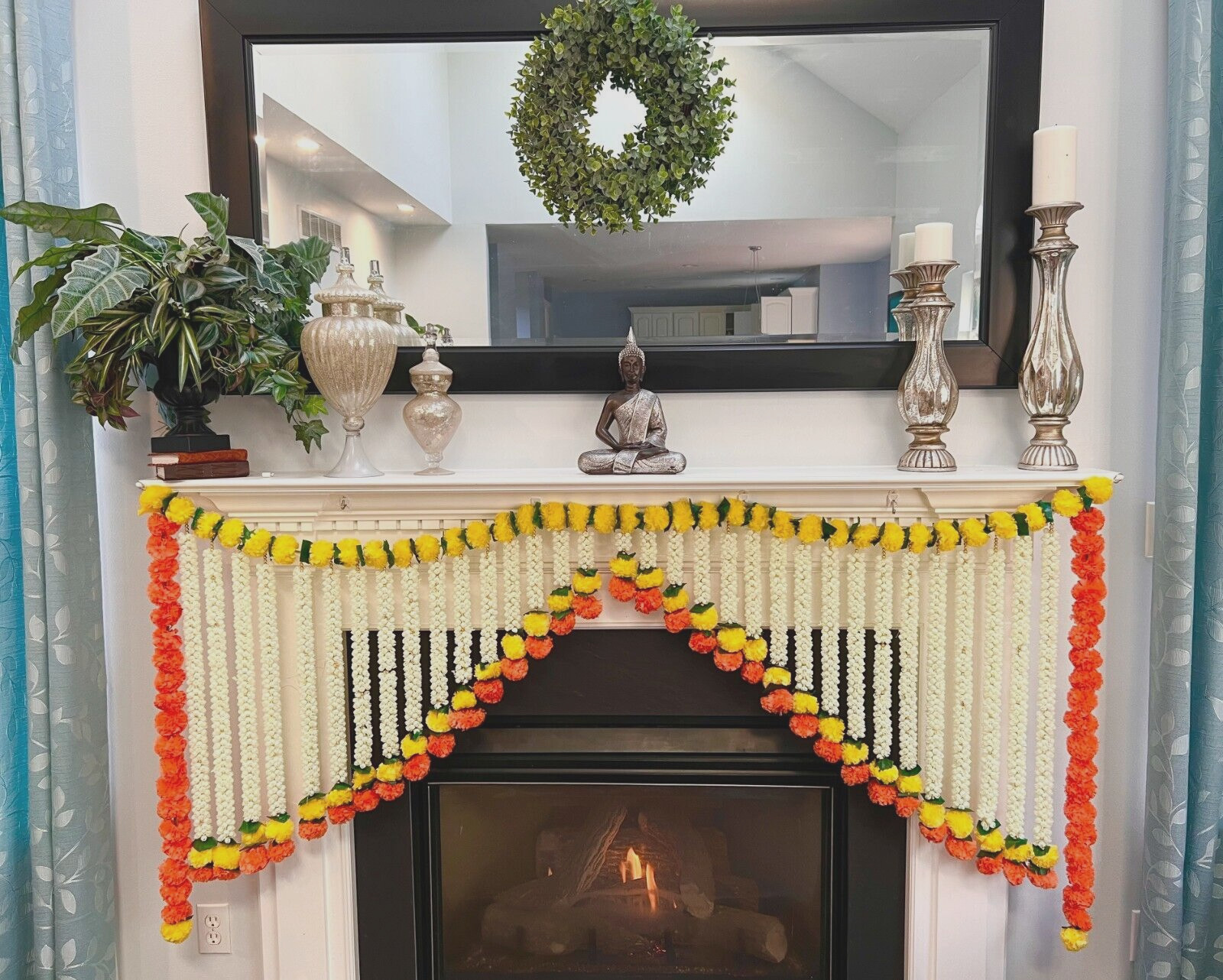 6 Feet Marigold heavyduty backdrop Toran garland indian wedding diwali decor