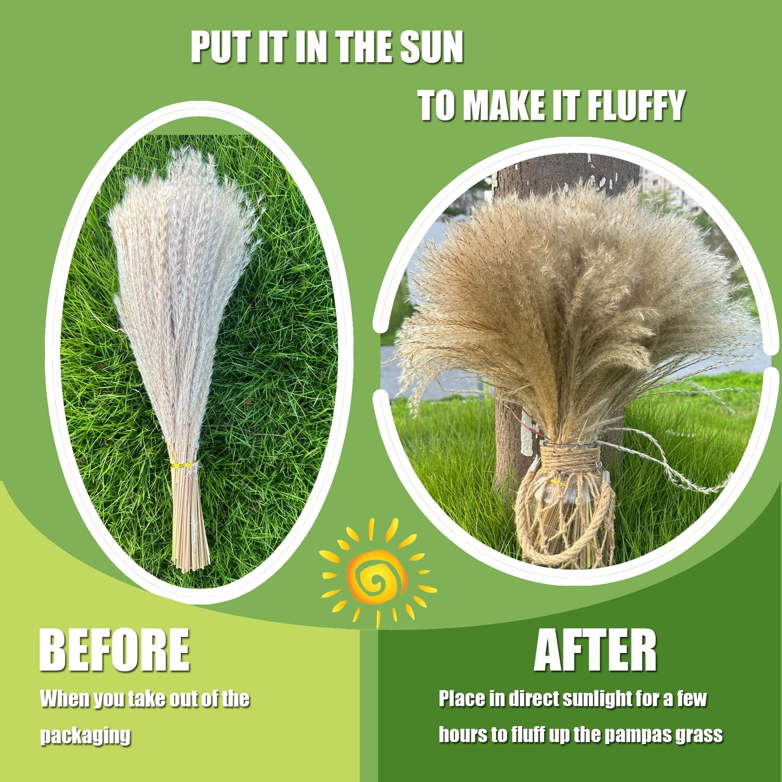 200 PCS Dried Pampas Grass Bouquet, Boho Table Decor,Fall Home Decorations, S…