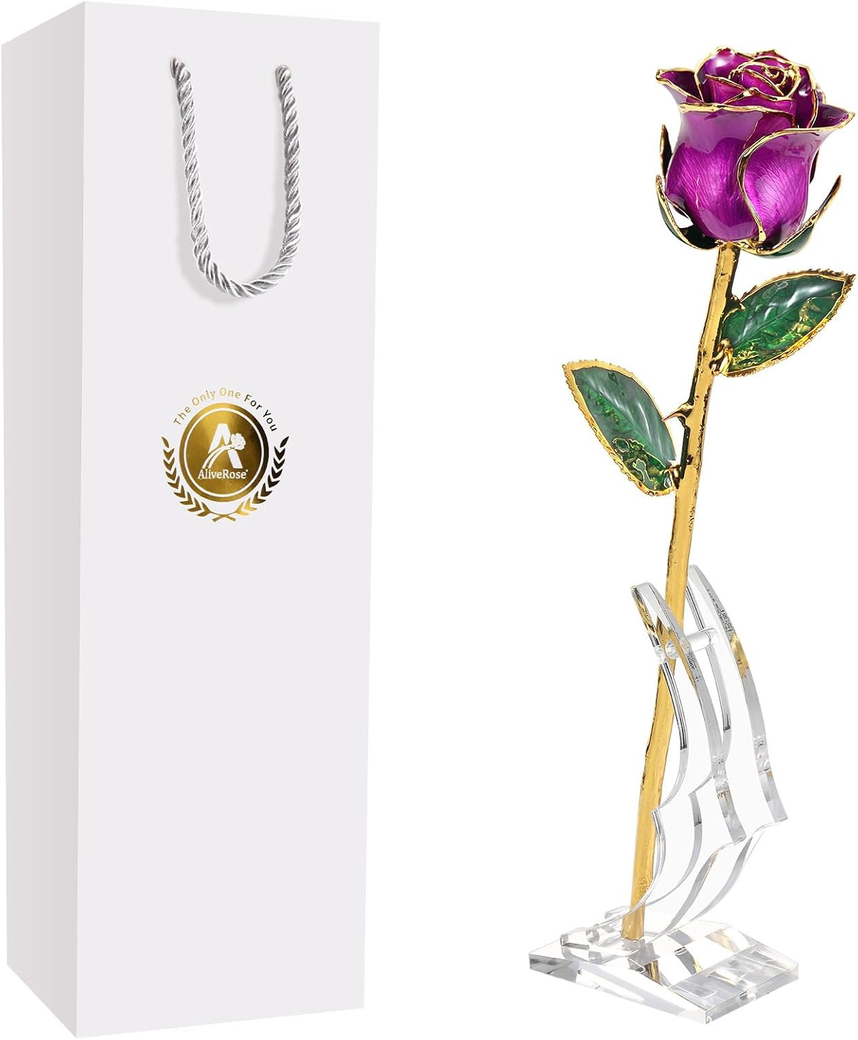 24K Gold Rose, Golden Rose Made from Real Rose – Unique Design Dipped Rose for A