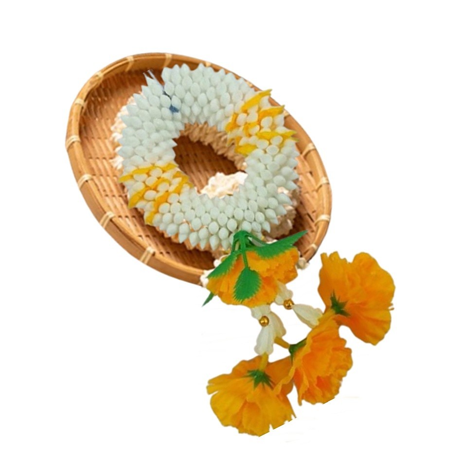 THAI 2 Flowers Garland Gift Artificial Souvenir Worship Holy Spirit Buddha God