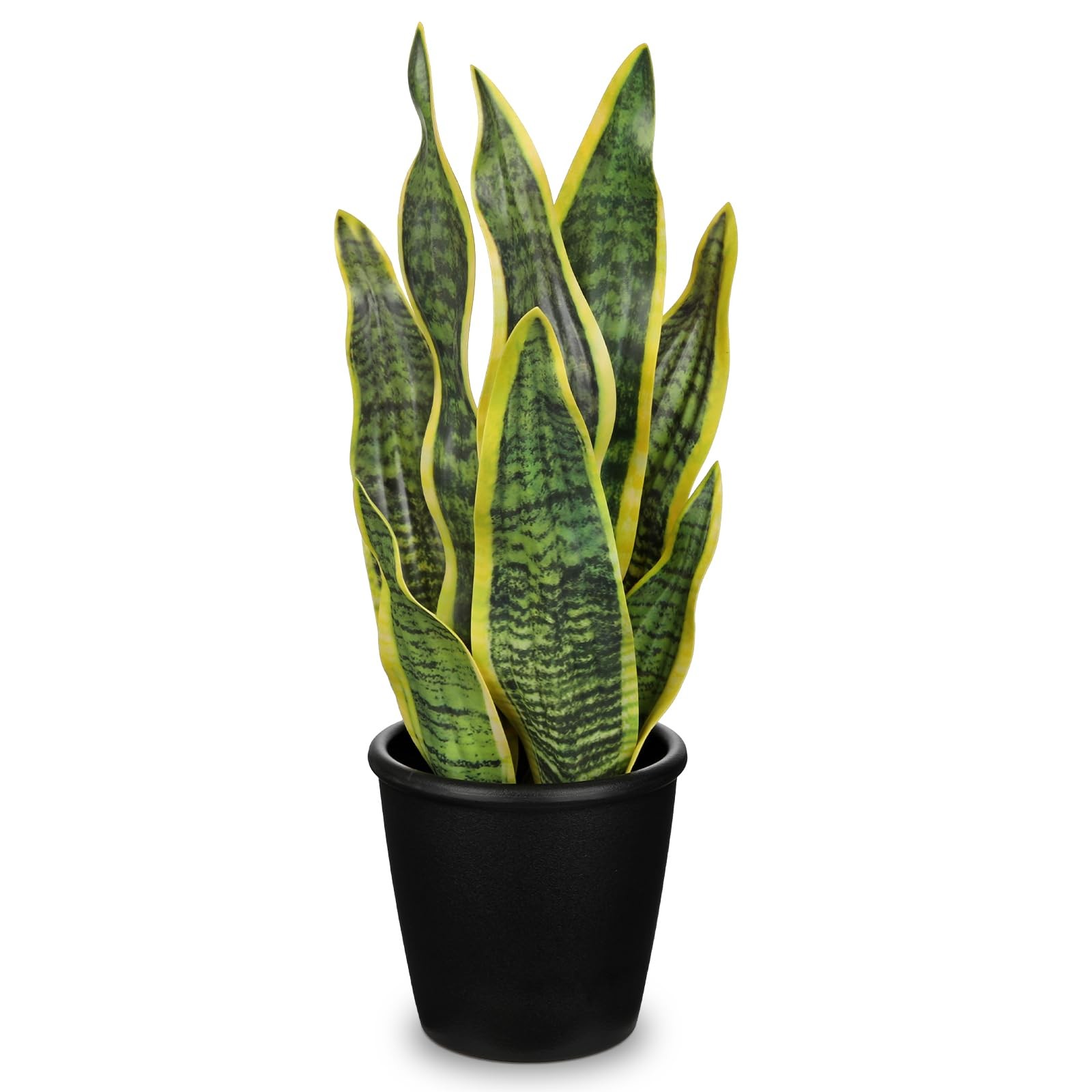 16.5″ Artificial Snake Plant Potted – Faux Sansevieria Trifasciata Plant Trop…