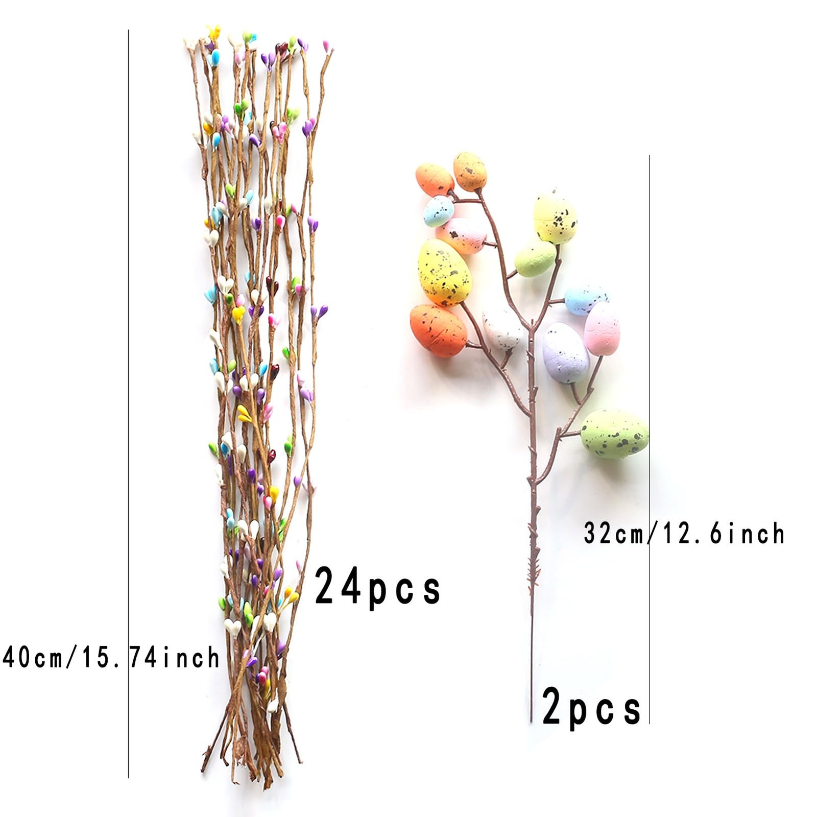26pcs Easter Egg Flower Stems Decorations Artificial Easter Spray Vine Eggs S…