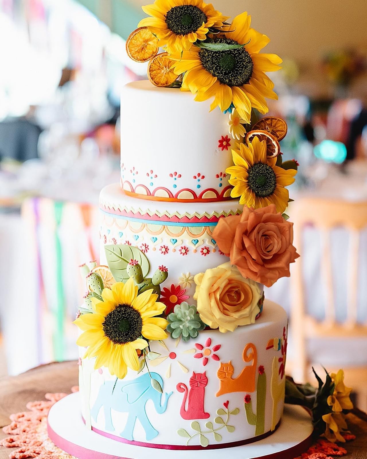 Yellow Sunflower Artificial Fake Silk Flower Bouquet Box Set Centerpiece Decor