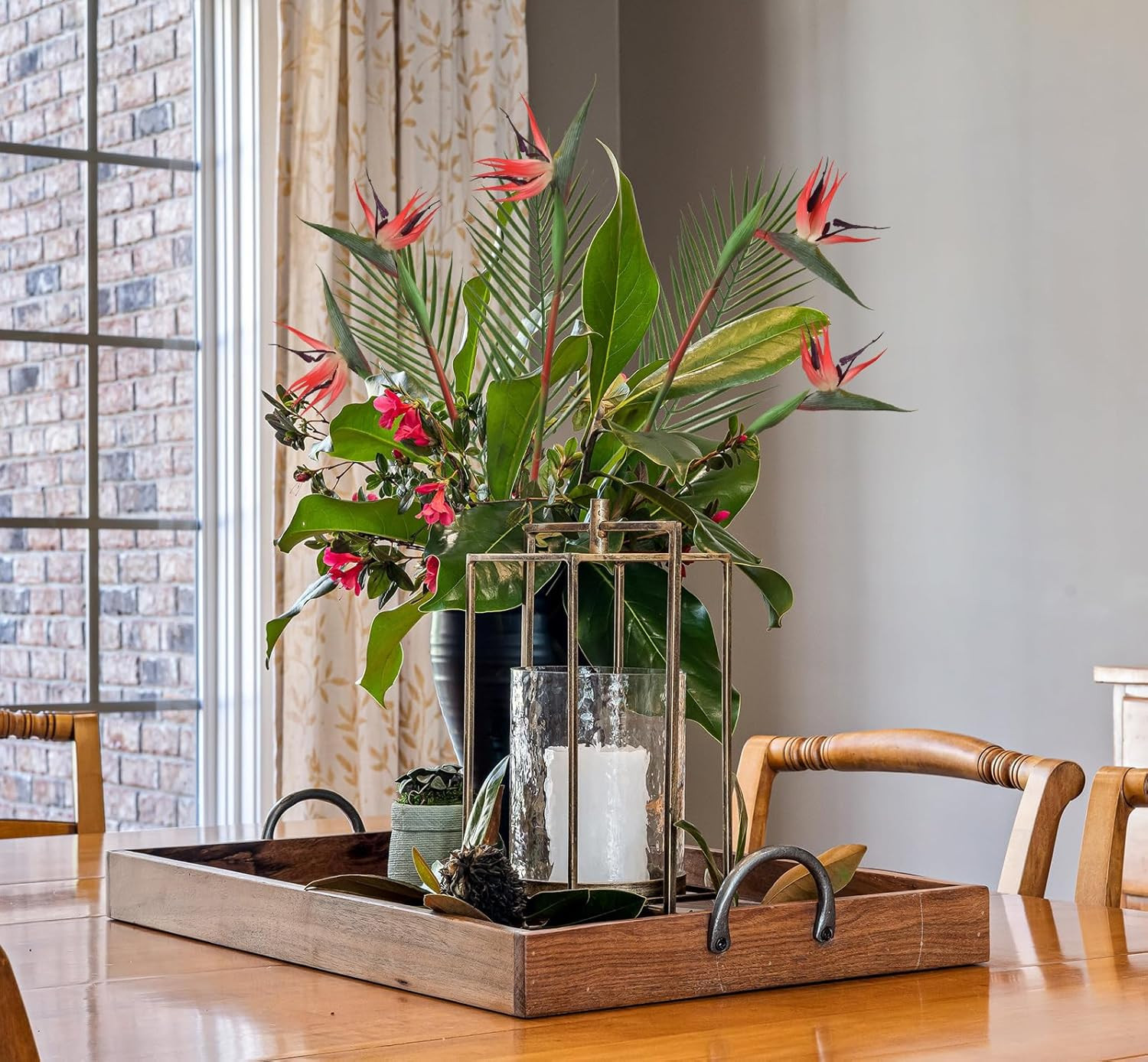 Bird of Paradise Artificial Plant Combo Palm Leaves,Faux Bird of Paradise Plant