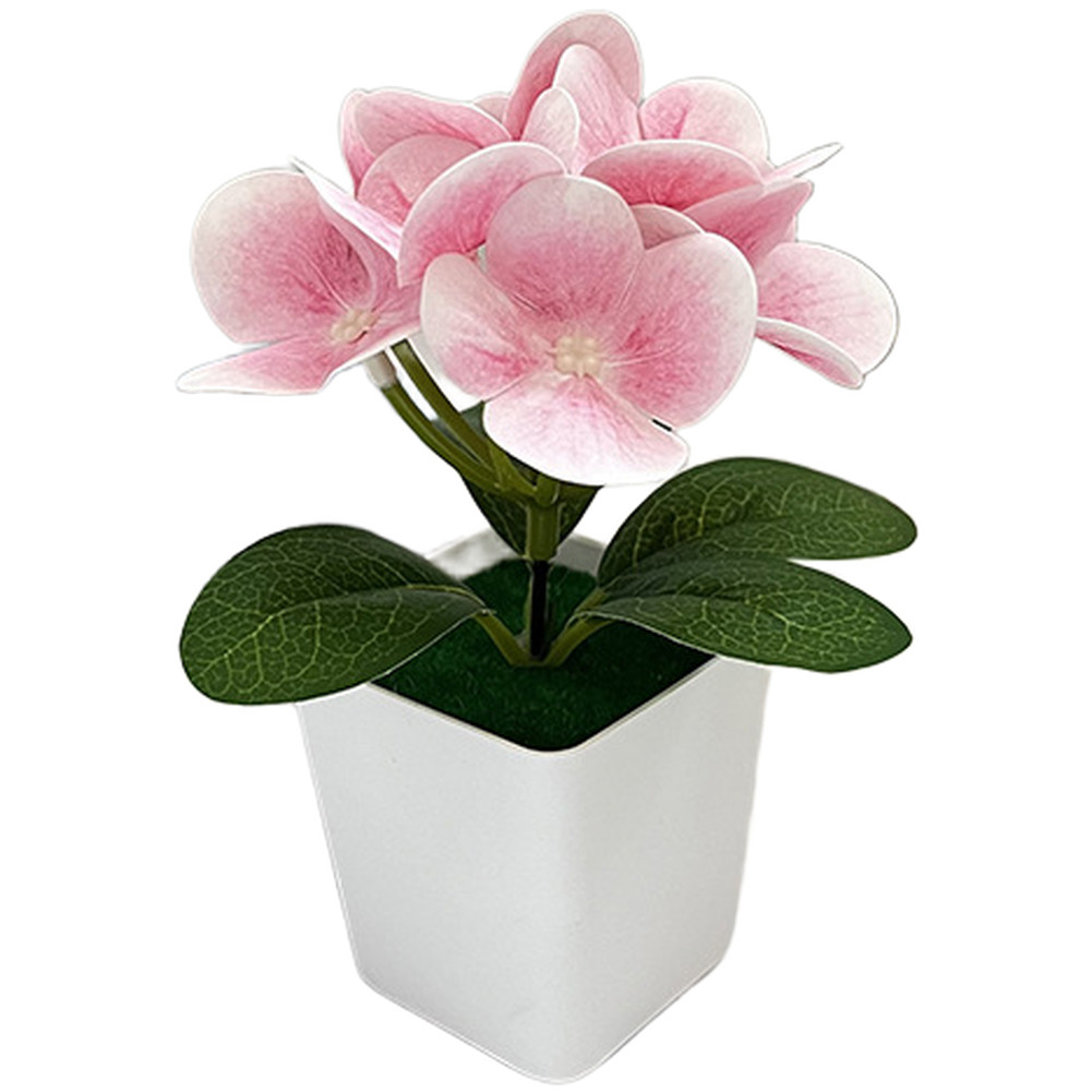 14cm Hydrangea Artificial Flower in Square Pot for Modern For Home Decor