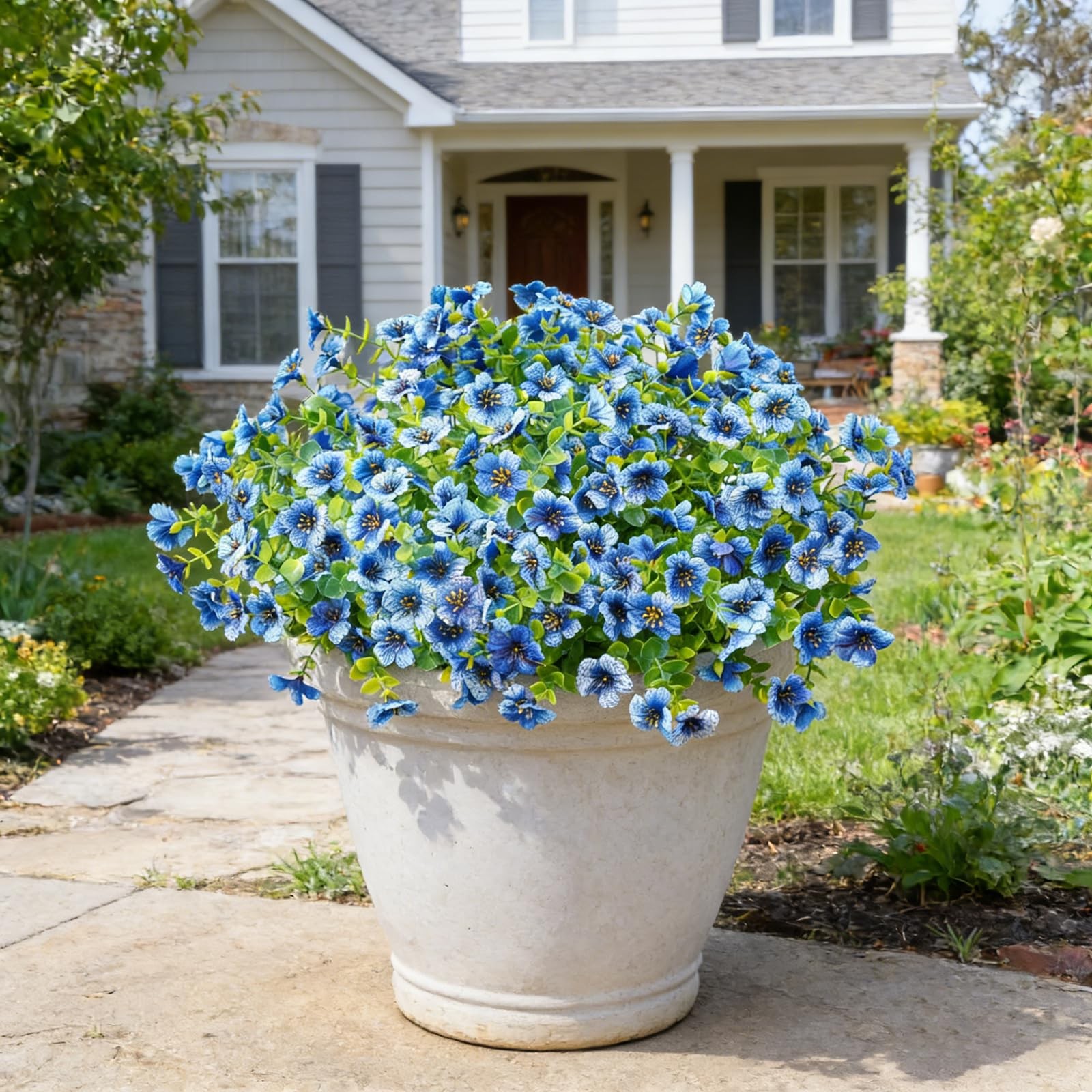 MENRU Artificial Flowers Blue