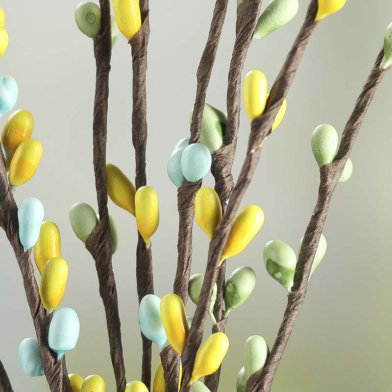 Sunny Yellow, Soft Green and Pale Blue pip berry spray
