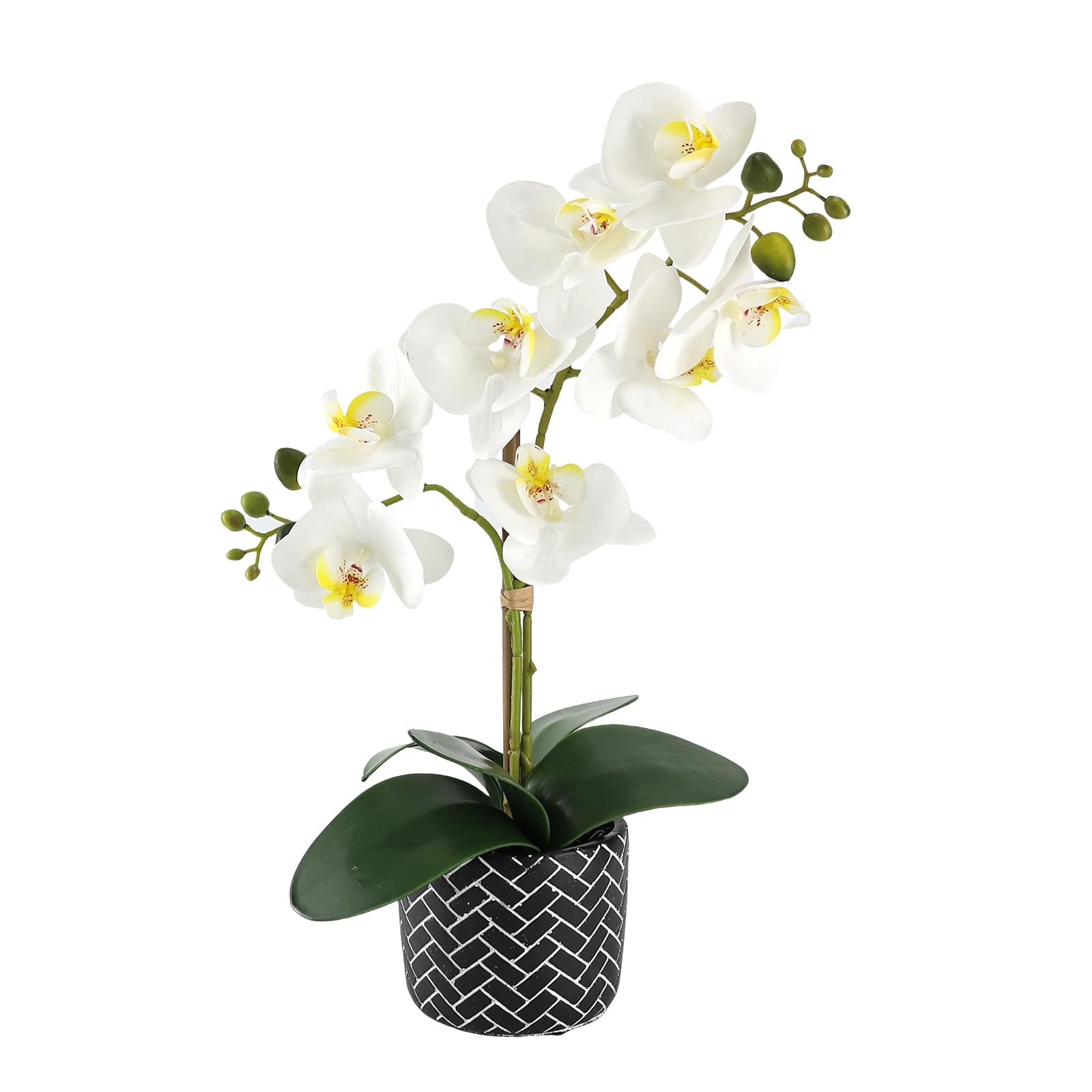 Artificial Orchid Flower Plant, 14.9 Real Touch Artificial Orchid White with …