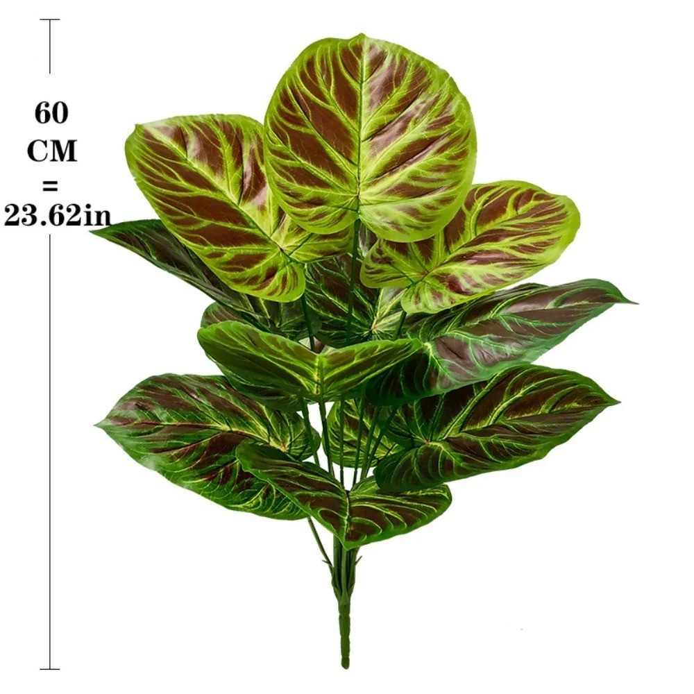 Home Party Decoration Purple & Green Leaf Decor Artificial Plant Simulation Pot