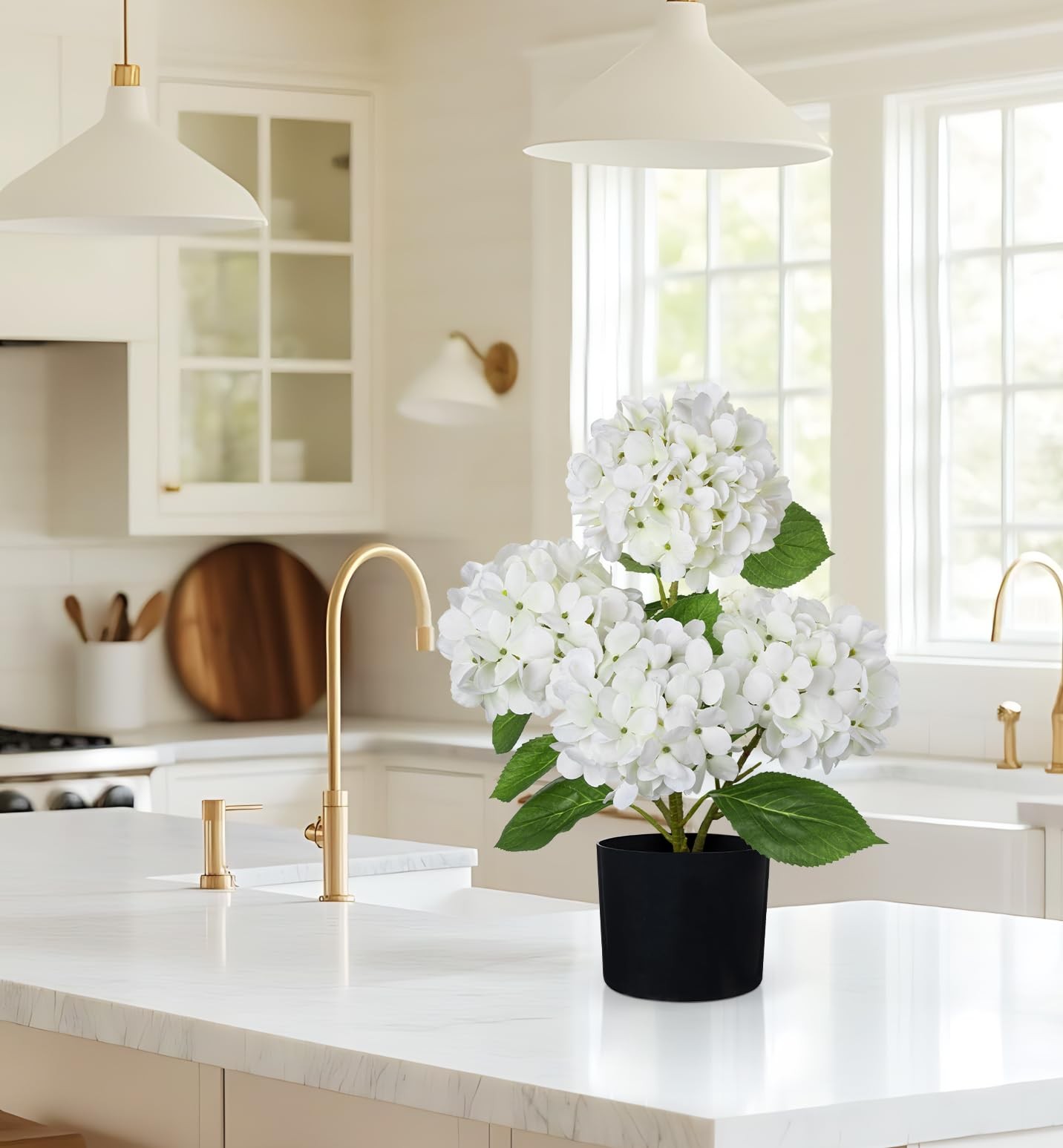 Artificial Cyclamen Flowers Plant Potted Silk Arrangement in White Pot