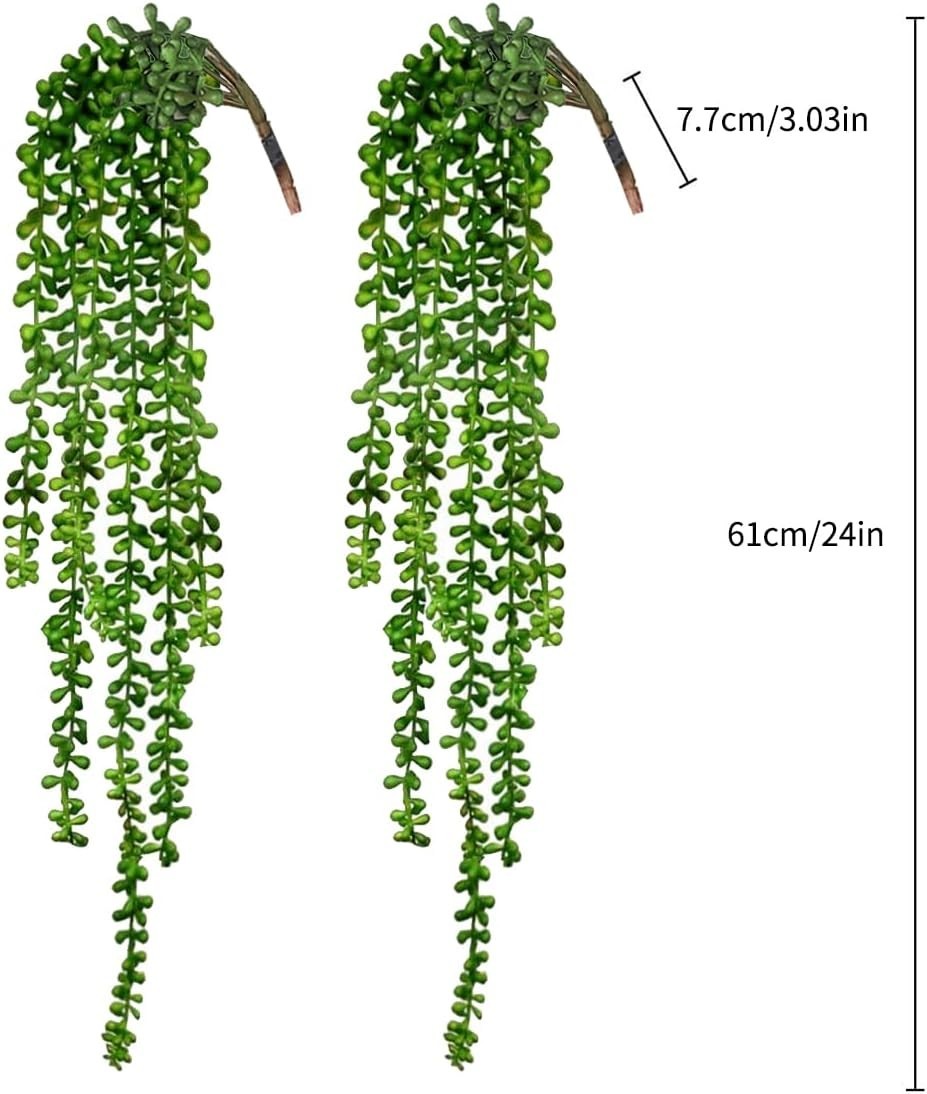 Realistic Greenery: Artificial String of Pearls for Relaxing Home Decor Vibes