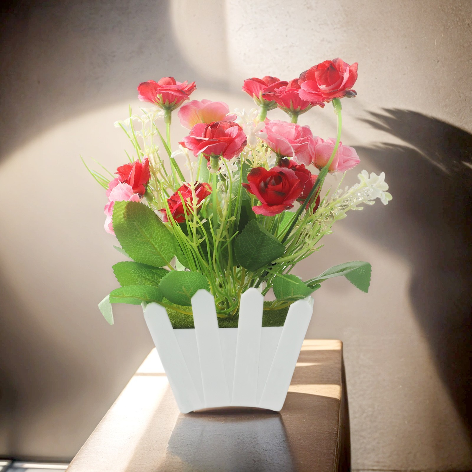 Realistic Looking Artificial Flowers in Pot for Indoor and Outdoor Use