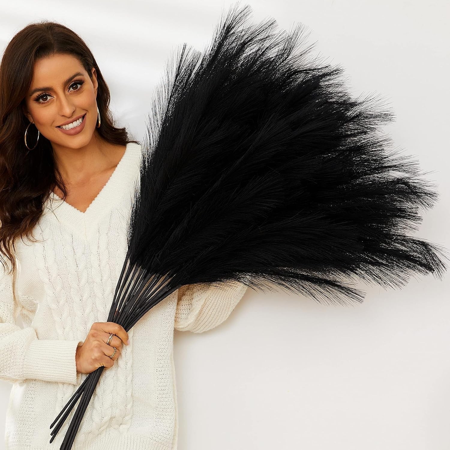 Faux Pampas Grass 9 PCS 37”/3.1FT Tall Fluffy Fake Pompas Floral Large