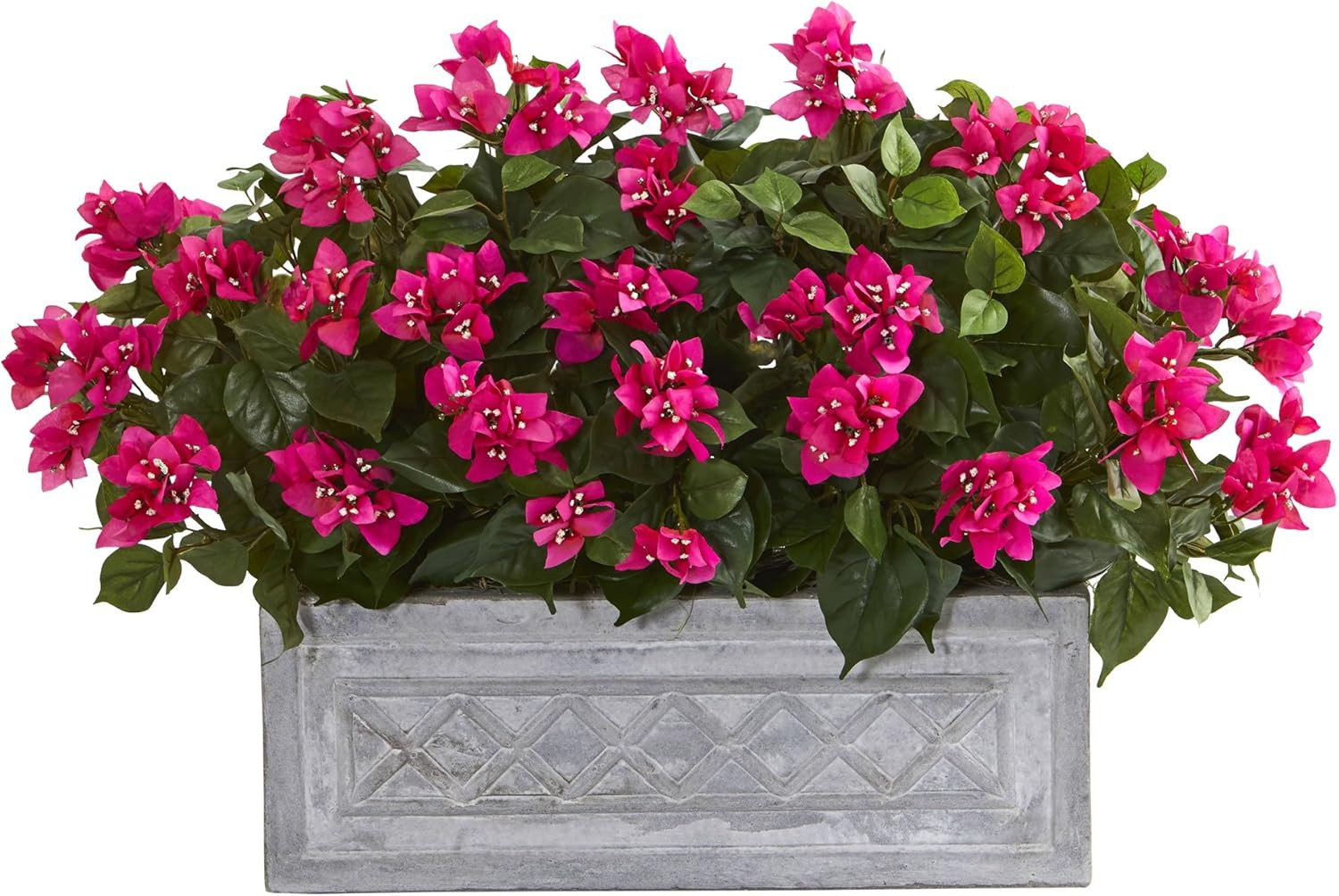 30″ Bougainvillea Artificial Plant in Stylish Stone Planter