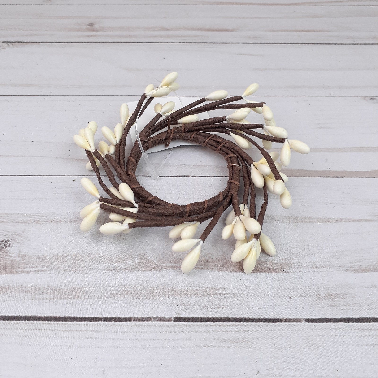Mini Pip Berry Taper Candle Ring Ivory 1.5 inch inside