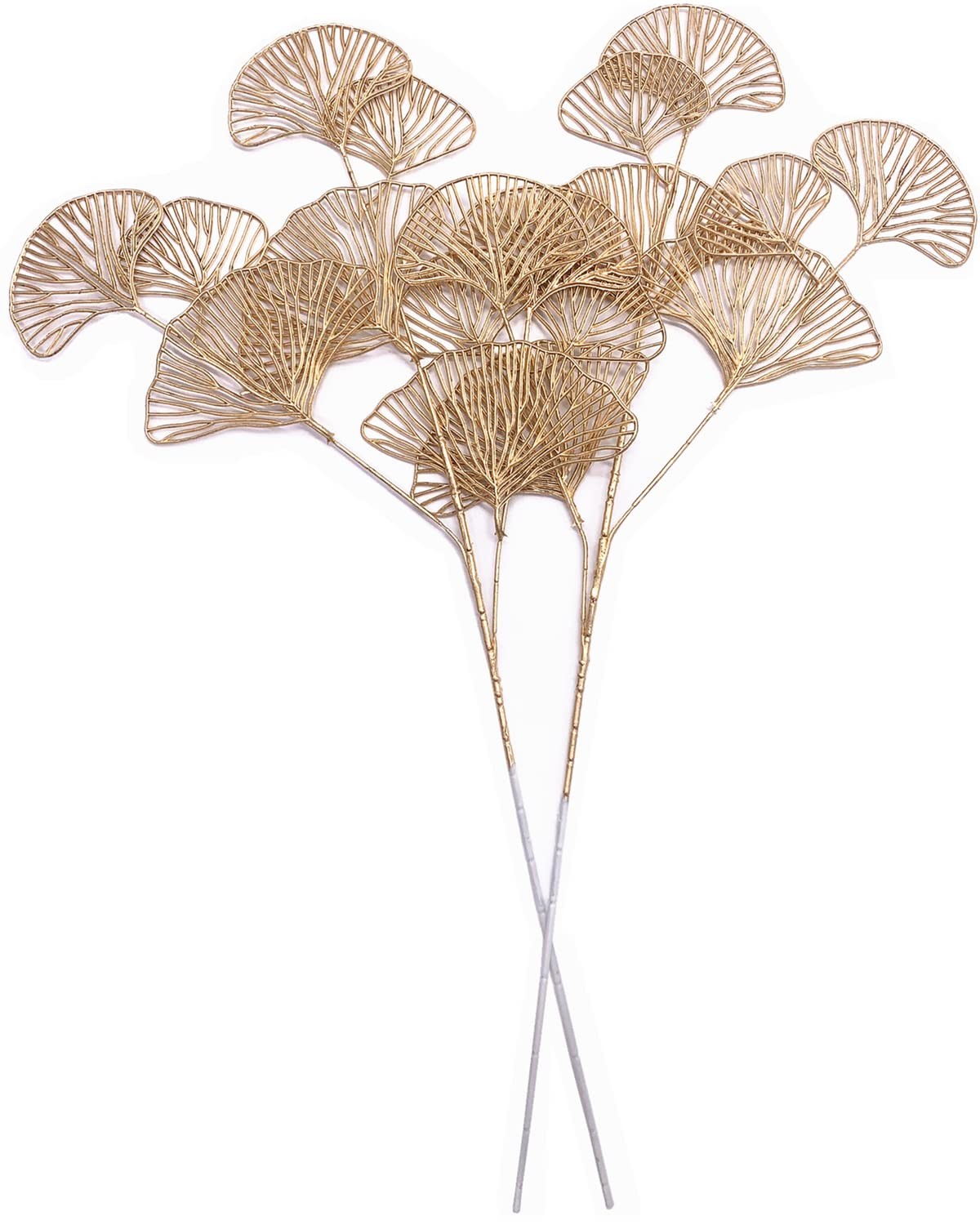 Christmas Artificial Plants 26″ Ginkgo Apricot Leaves Table Centerpiece 2 PK