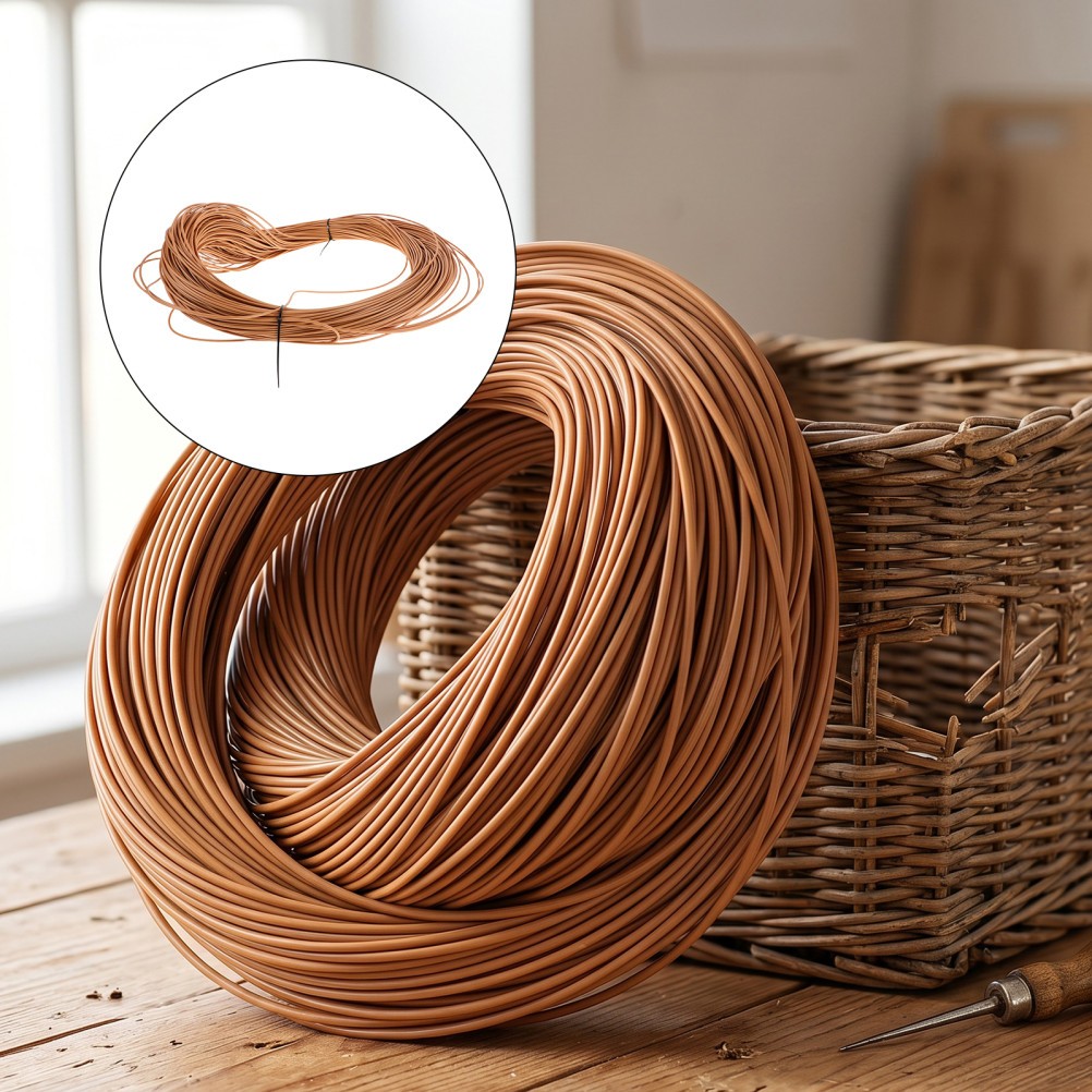 Diy Basket Weaving Synthetic Rattan Round Plastic Material Wicker Supplies