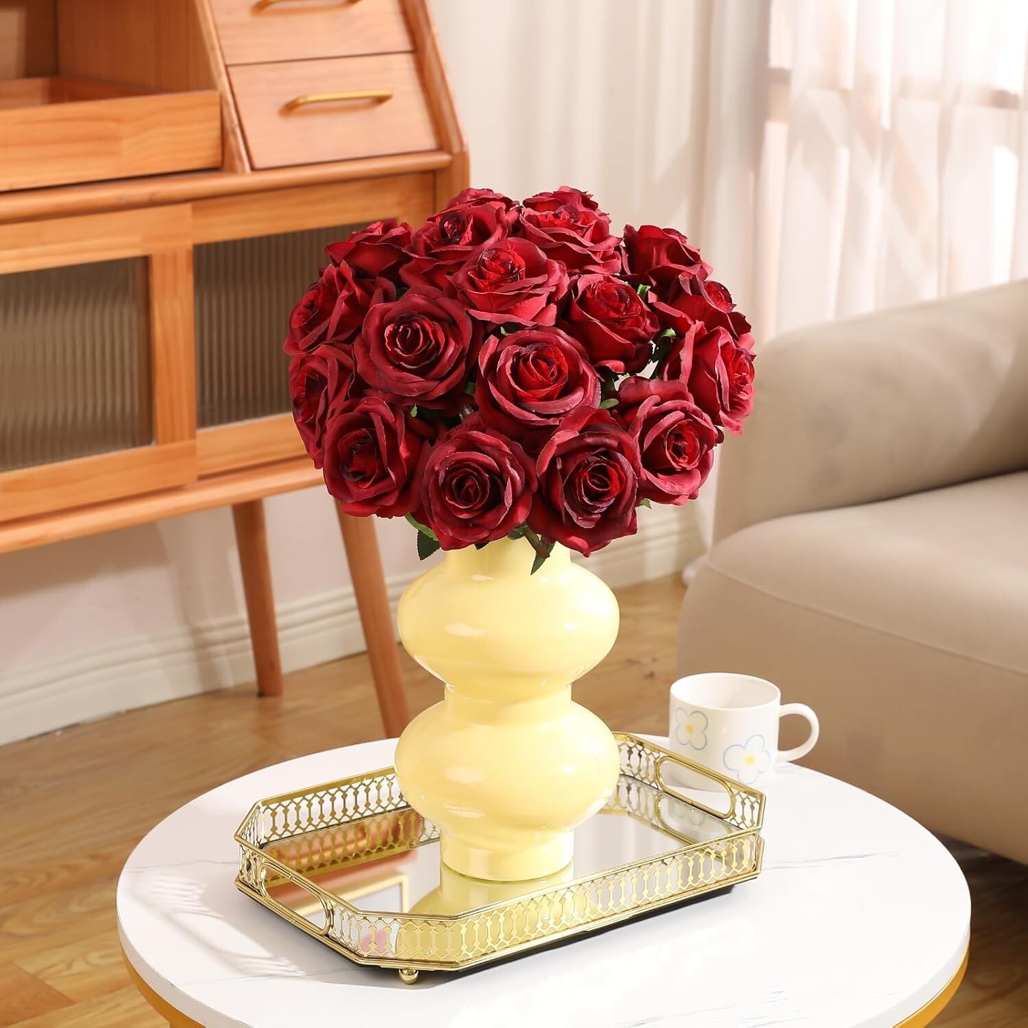 Everlasting 100 Pcs Red Silk Roses – Perfect for Weddings, Parties & Home Decor
