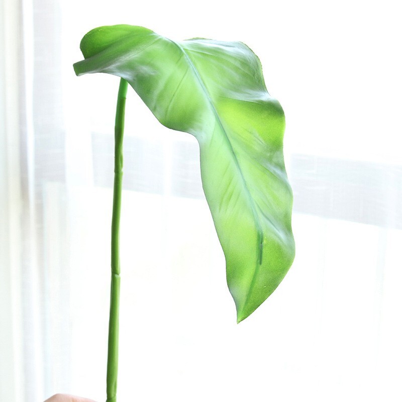 6 Pcs Artificial PU Plastic Lifelike Leaf Plants Grass Real Touch (#70)