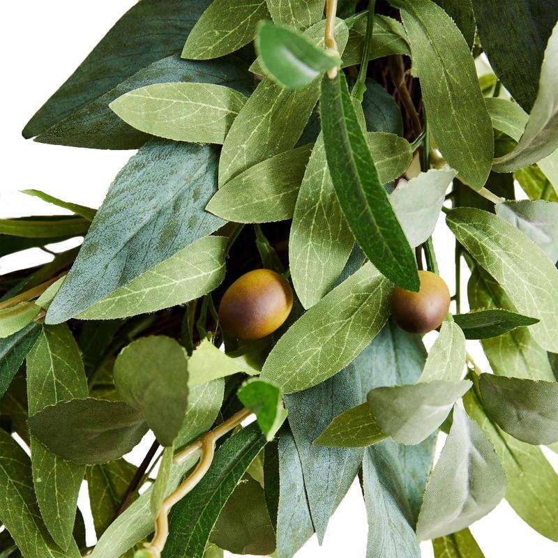 18 in Artificial Olive Leaves Wreath Indoor Decorative Greenery Home Decor New