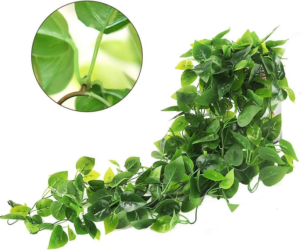 2 plantas colgantes artificiales de hiedra falsa para decoración de pared hogar