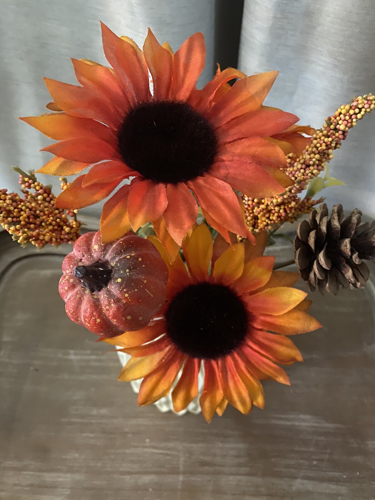 Autumn Fall Décor Flowers Pumpkins. & Garland Floral Arrangement Gift Set