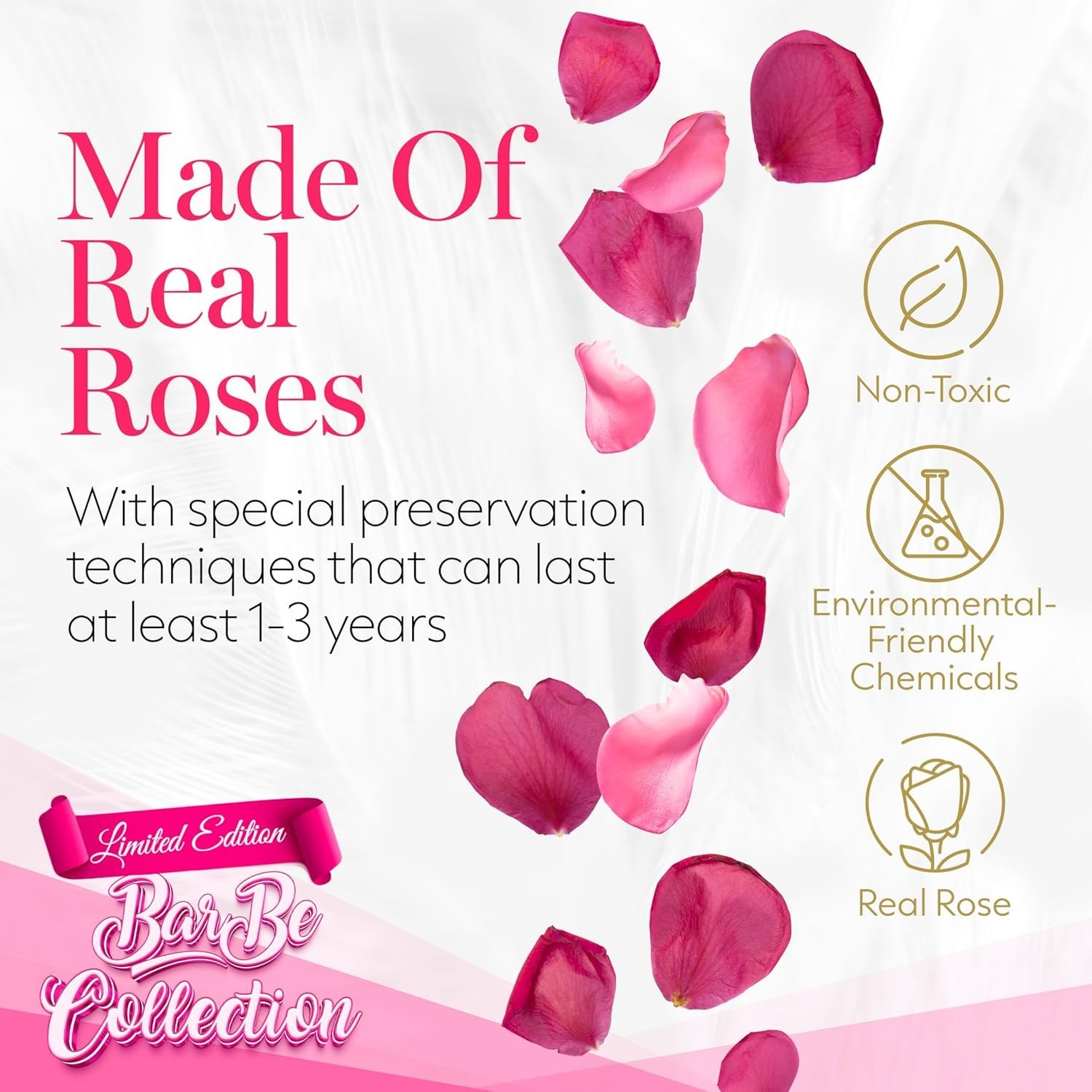 16 Eternal Preserved Roses in Velvet Pink Heart Box – Perfect Mother’s Day Gift