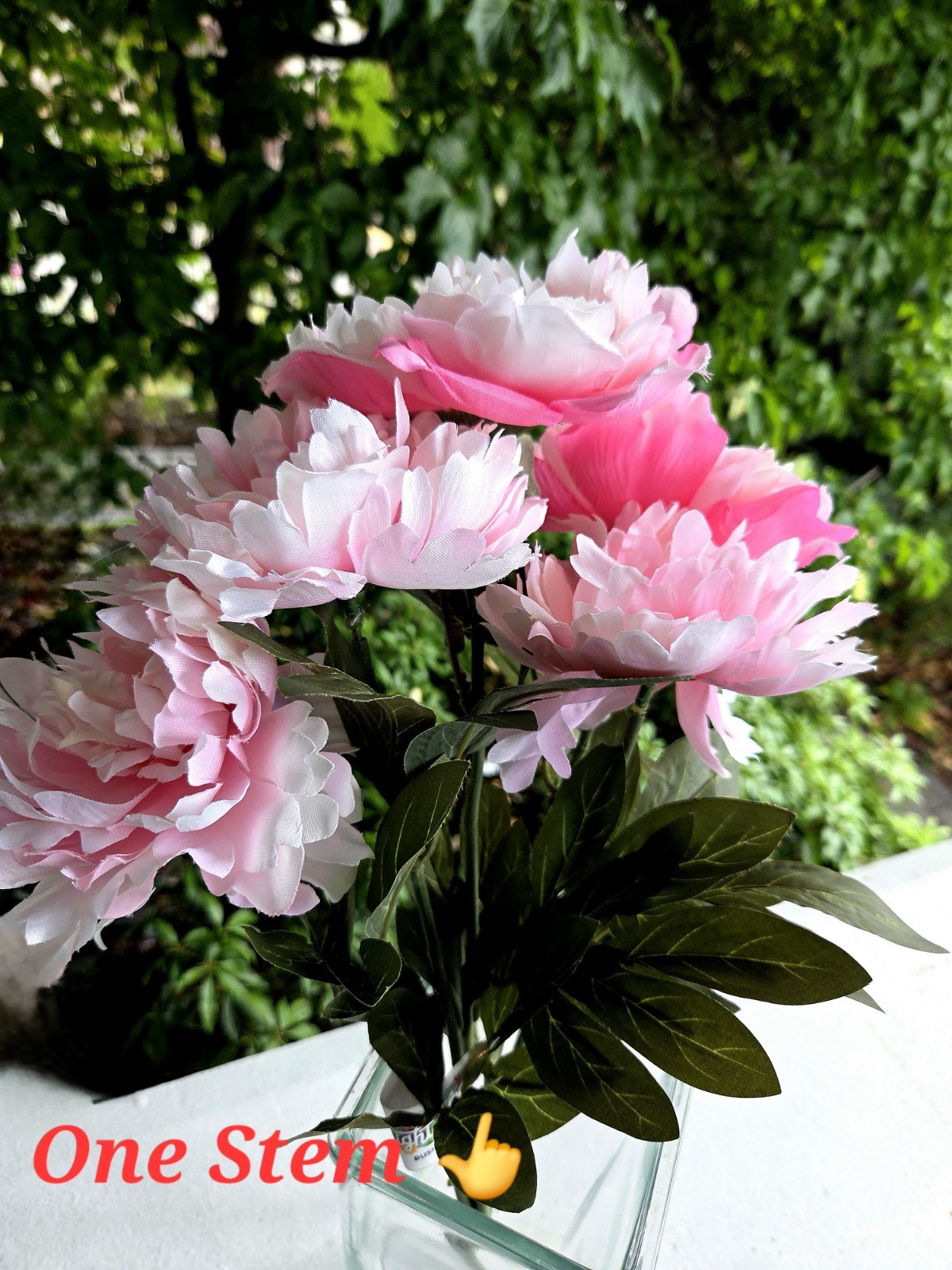 Lot of 10 NWT Faux Pink Peony Stems 5 Large Blooms Each Wedding Floral Décor