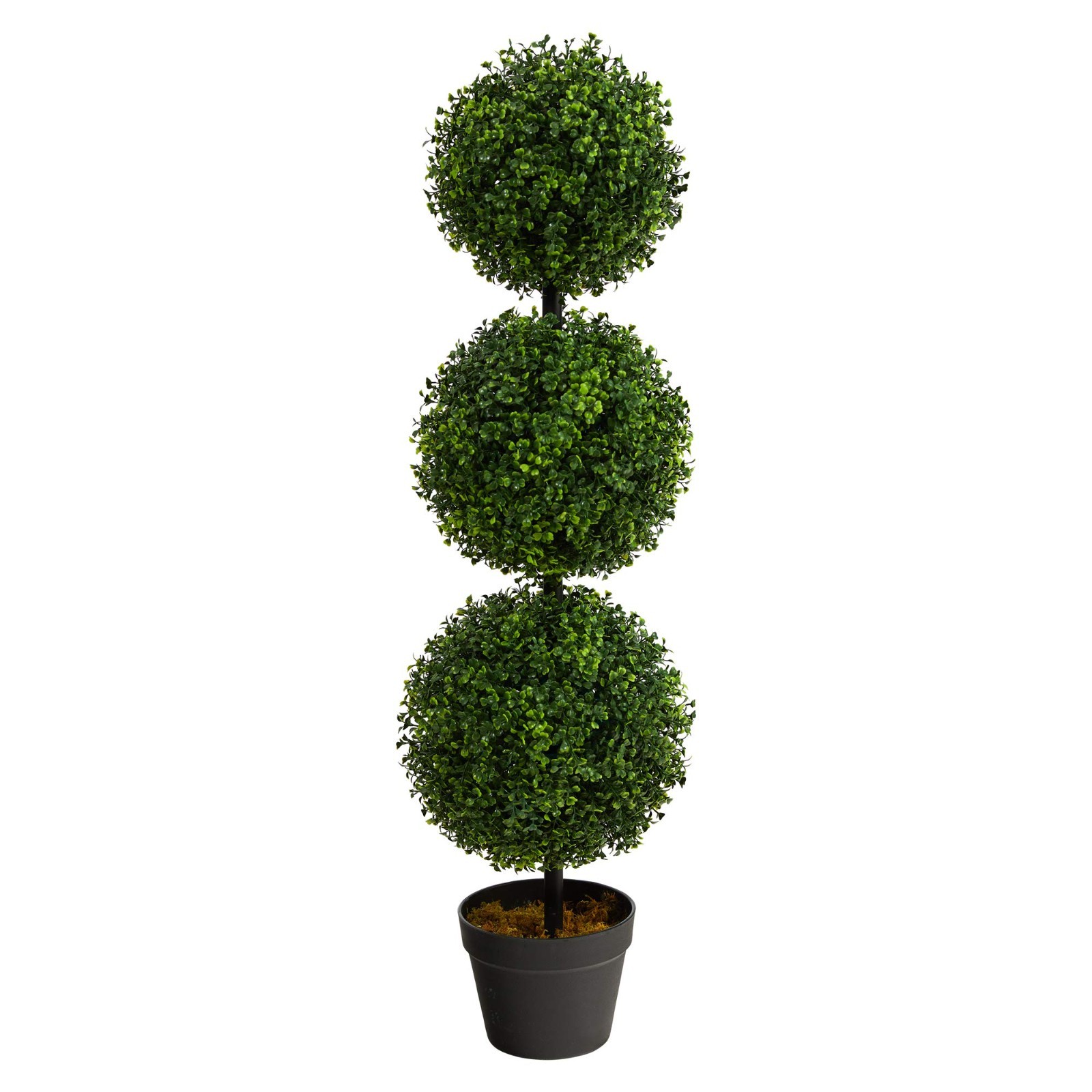 36″ Artificial Triple Ball Boxwood Topiary Tree in Pot | Indoor/Outdoor Decor, R
