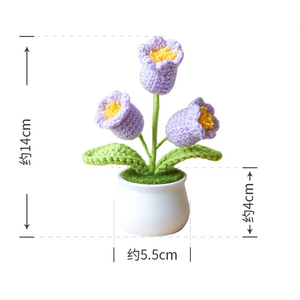 Handcrafted Wool Lily of the Valley Pot for Longlasting Home Decoration