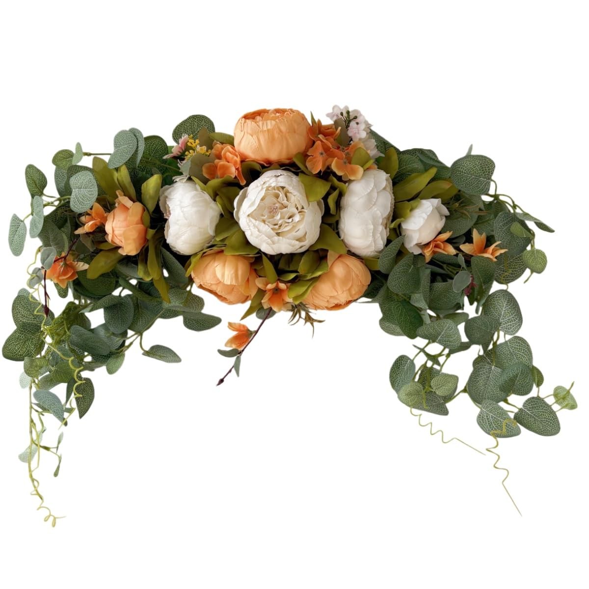 30 Inch Rustic Wedding Arch Flowers Artificial Floral Swag Green Leaves Peony
