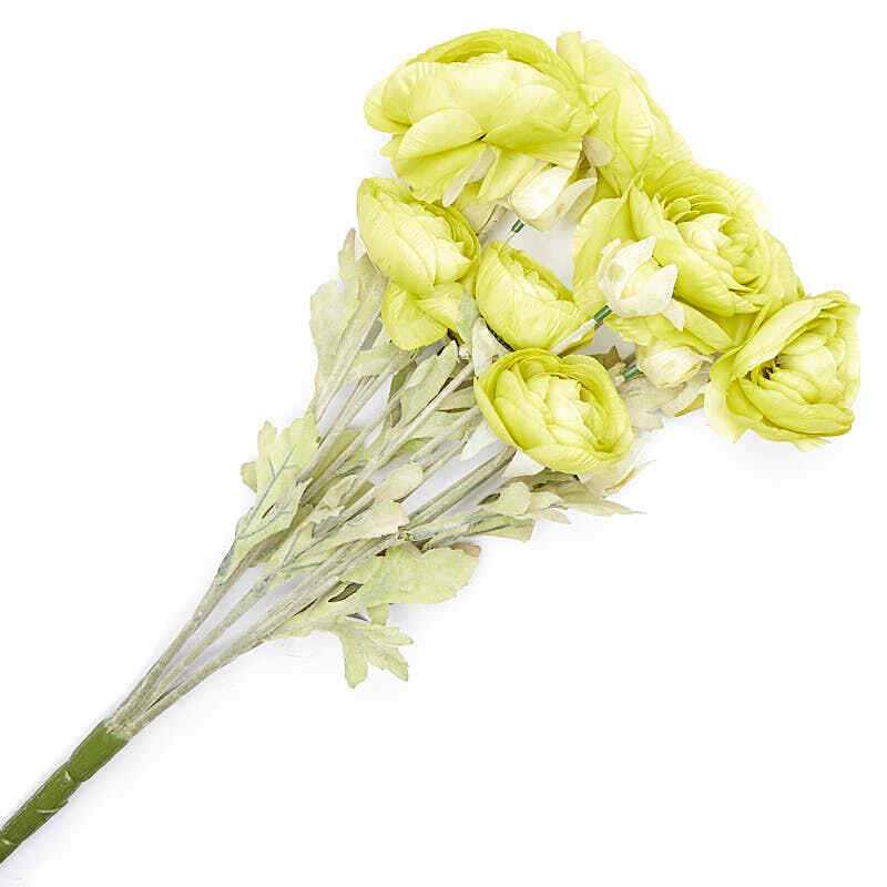 Lime Green Artificial Ranunculus Bush